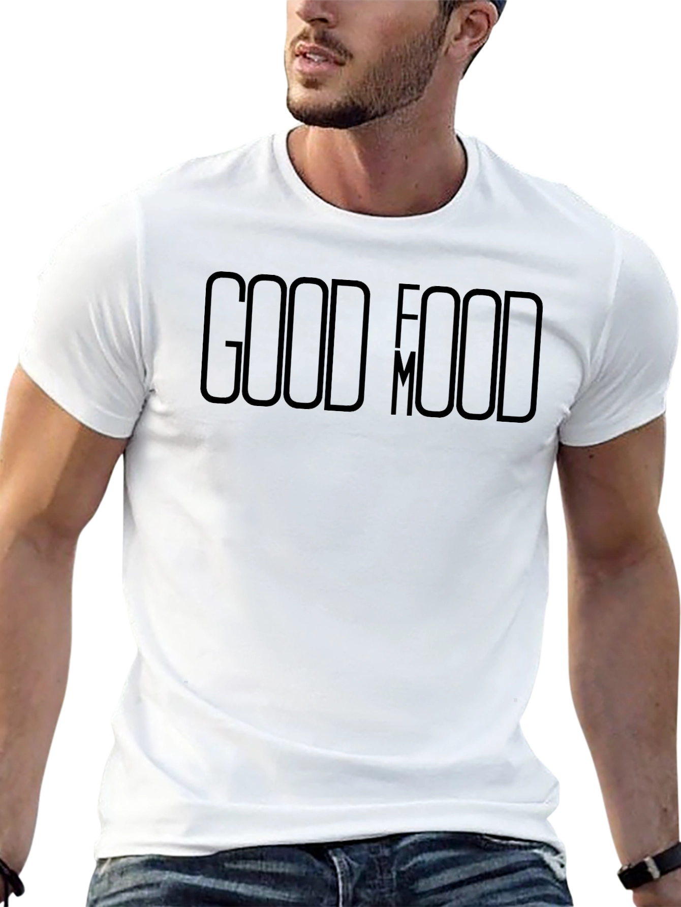 Good Food Good Mood Graphic Tee - Black