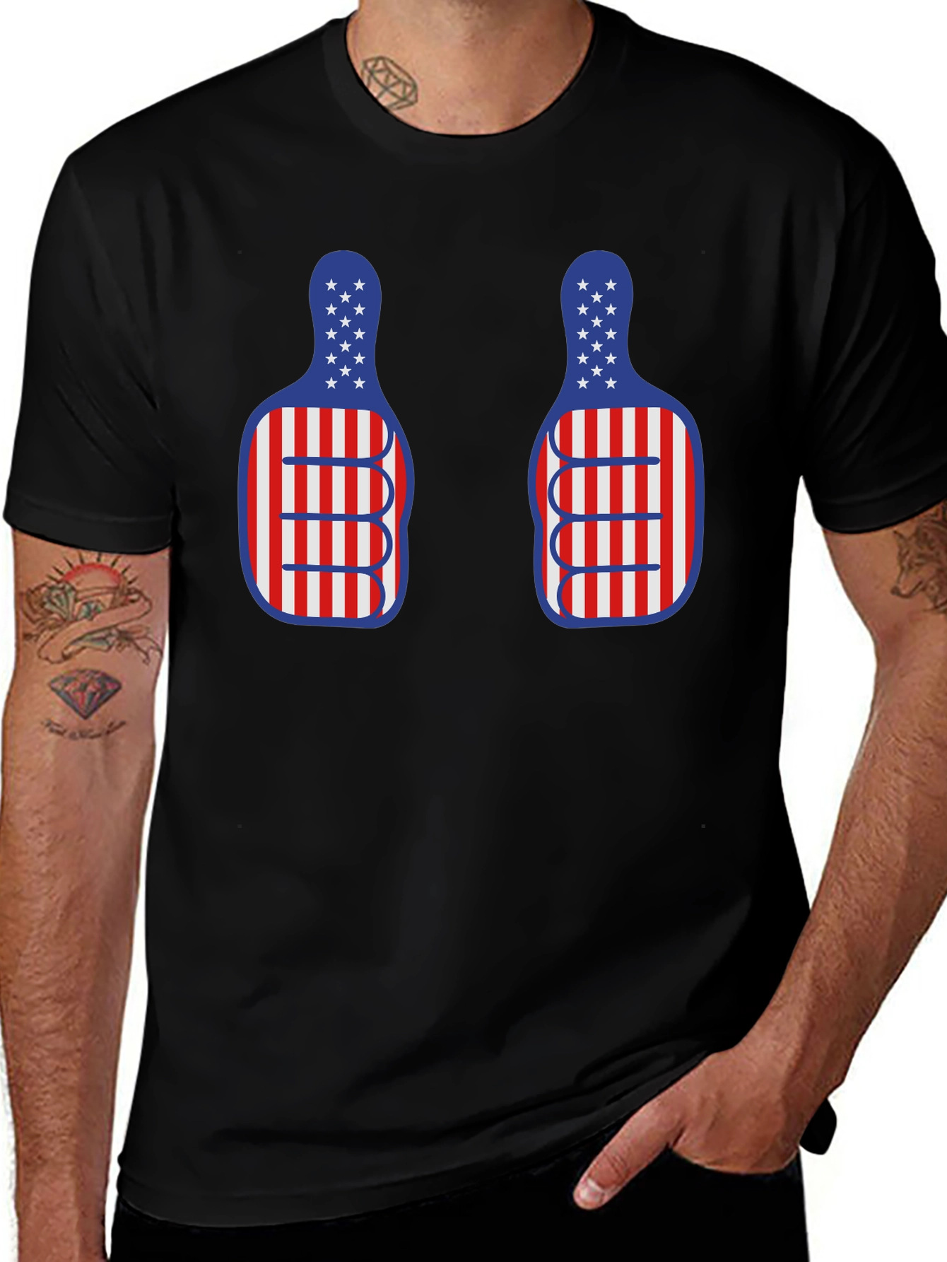American Flag Thumbs Up Graphic T-Shirt