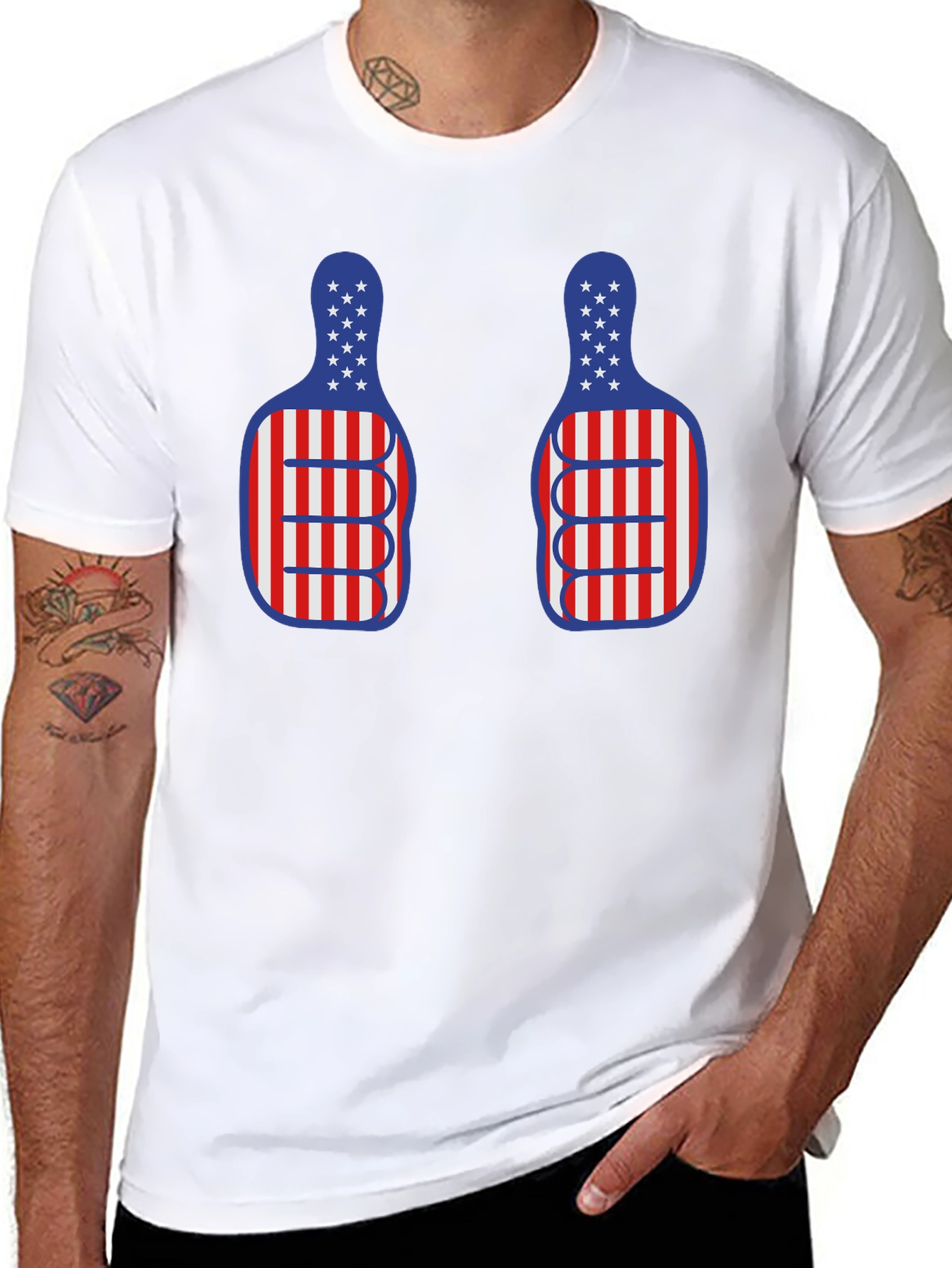 American Flag Thumbs Up Graphic T-Shirt