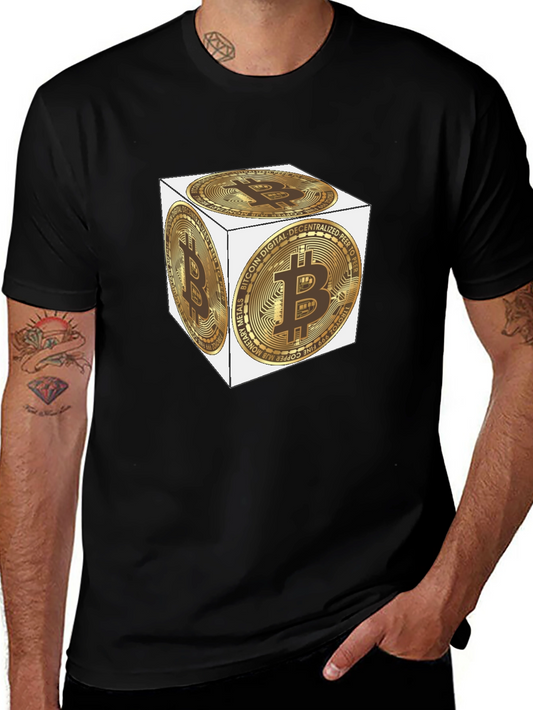Bitcoin Cube Black T-Shirt - Crypto Tee