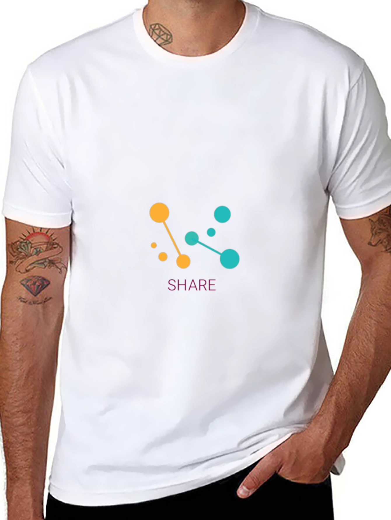 Stylish Share Graphic Black T-Shirt