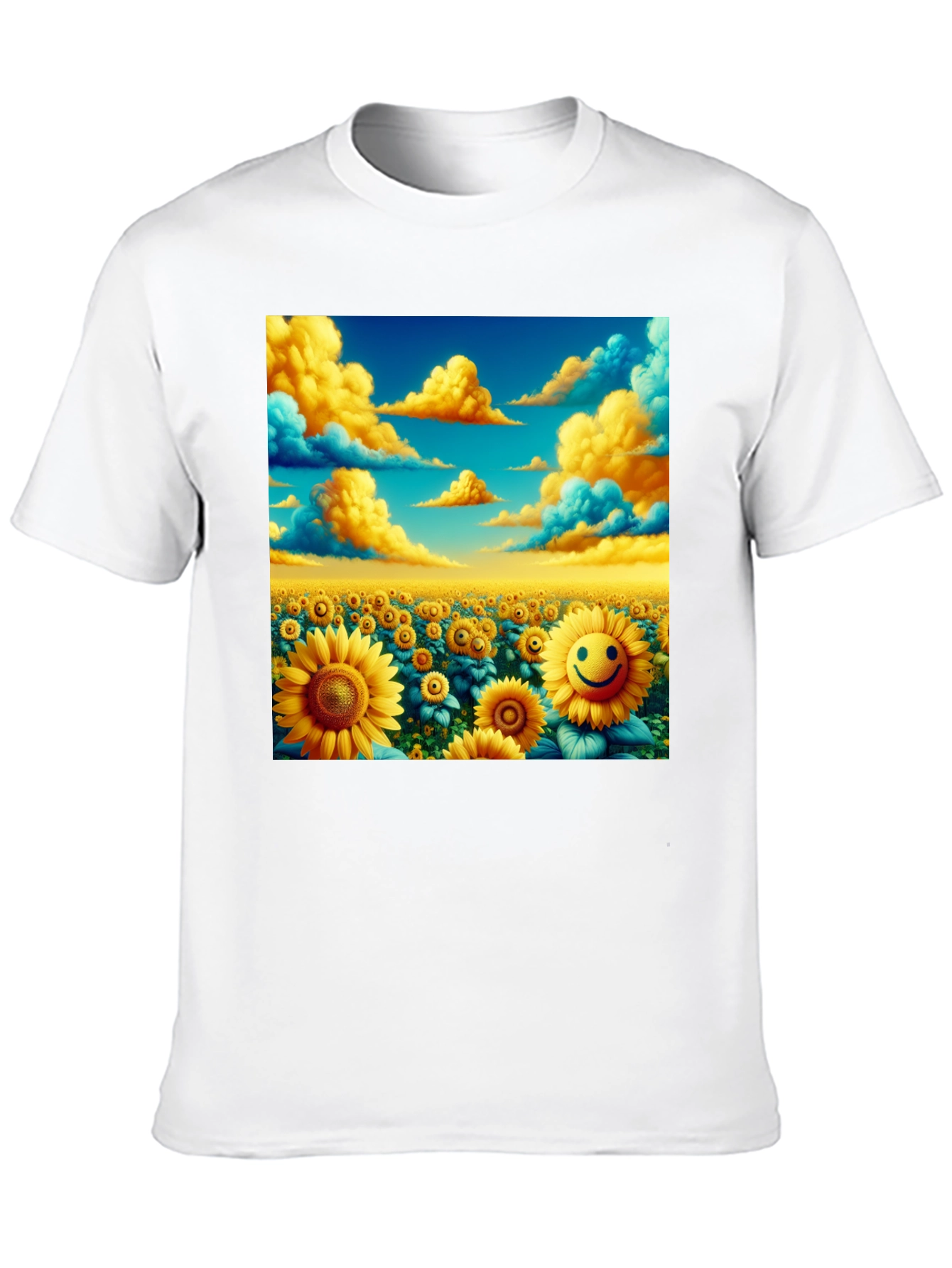 Sunflower Field Graphic Tee - Black