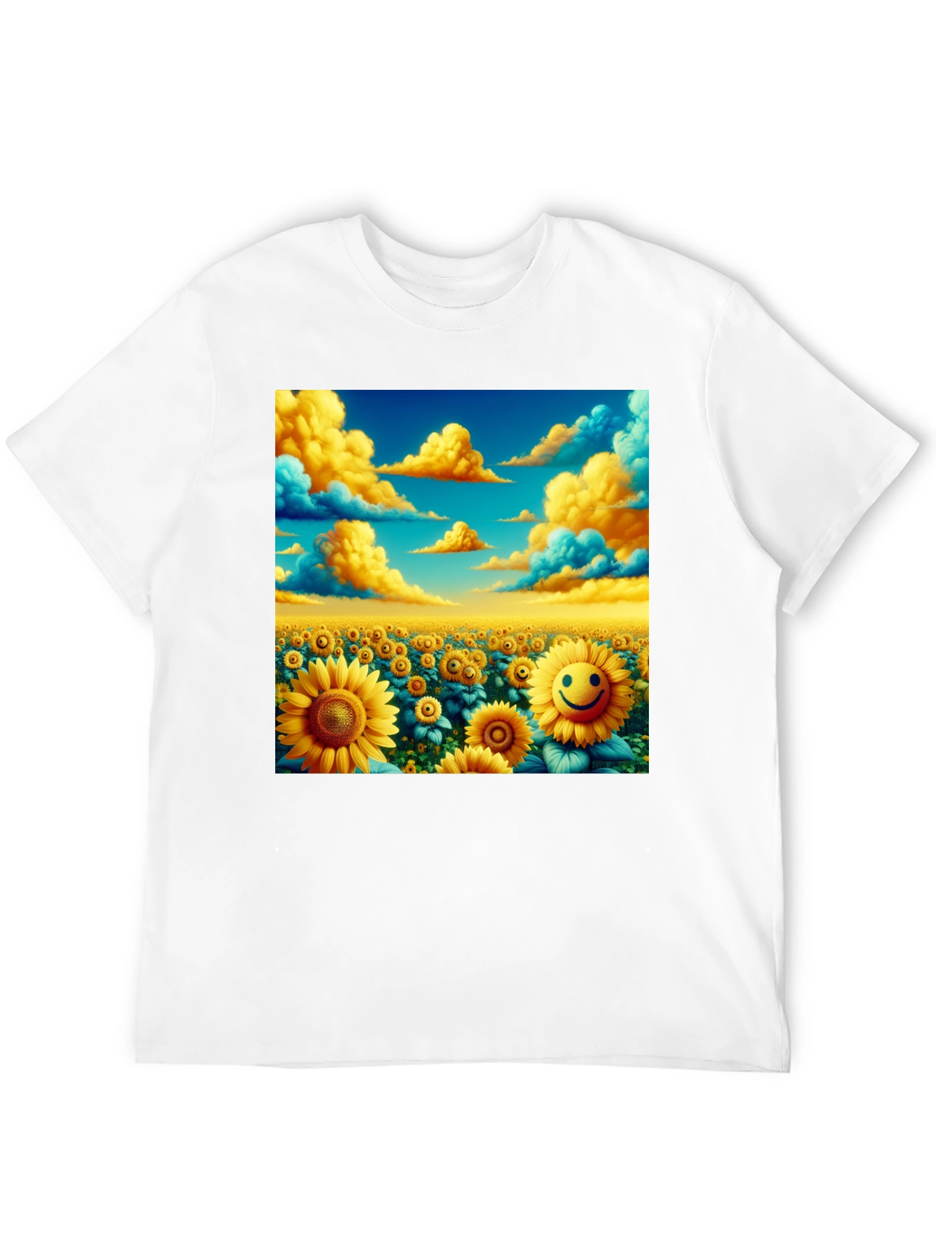 Sunflower Field Graphic Tee - Black