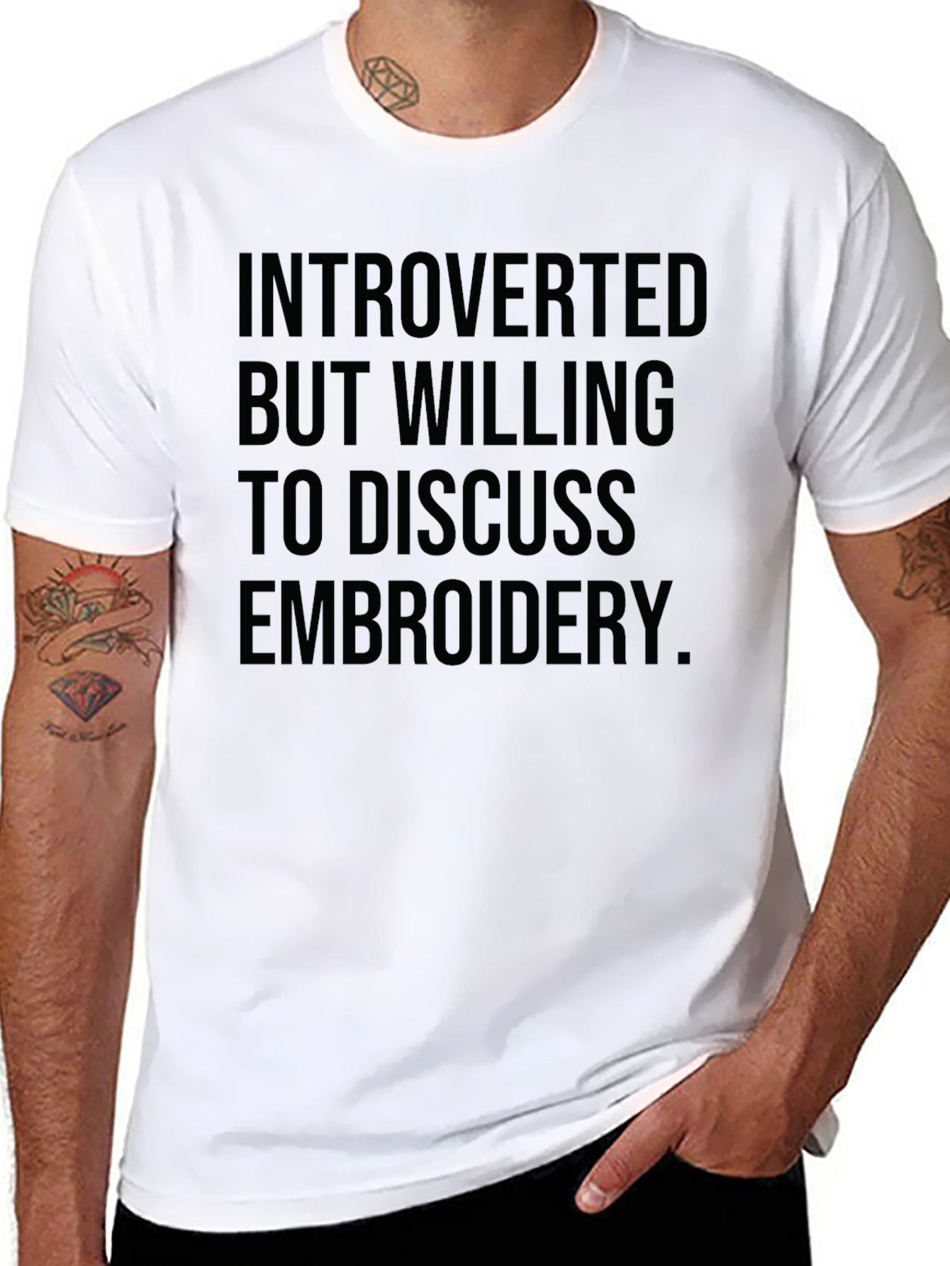 Introverted Embroidery Enthusiast T-Shirt