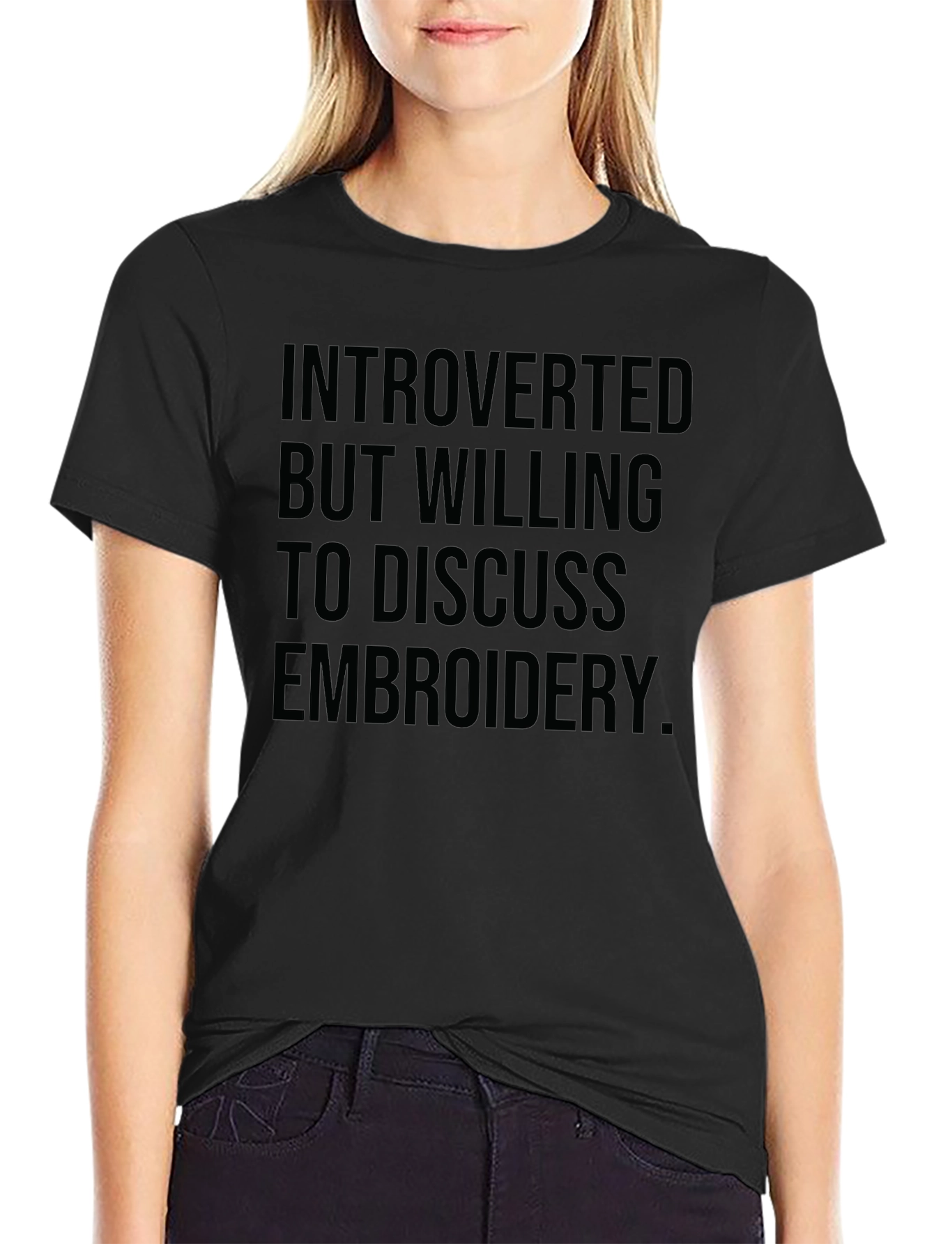 Introverted Embroidery Enthusiast T-Shirt
