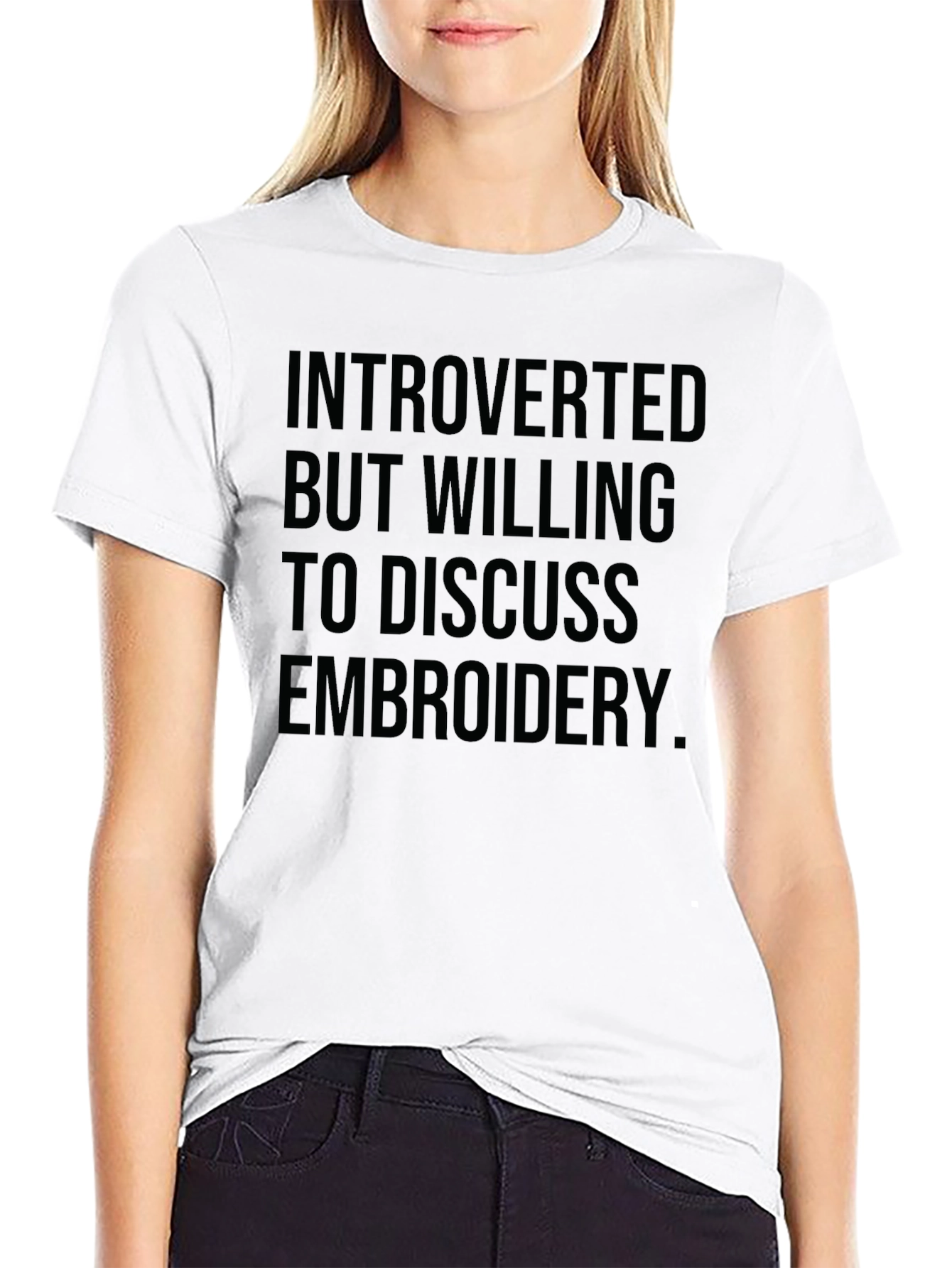 Introverted Embroidery Enthusiast T-Shirt
