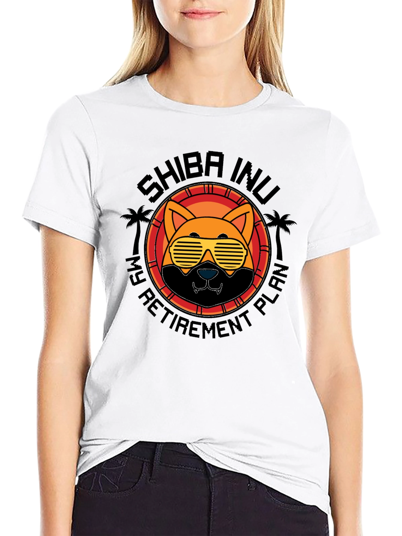 Shiba Inu Retirement Plan Black T-Shirt
