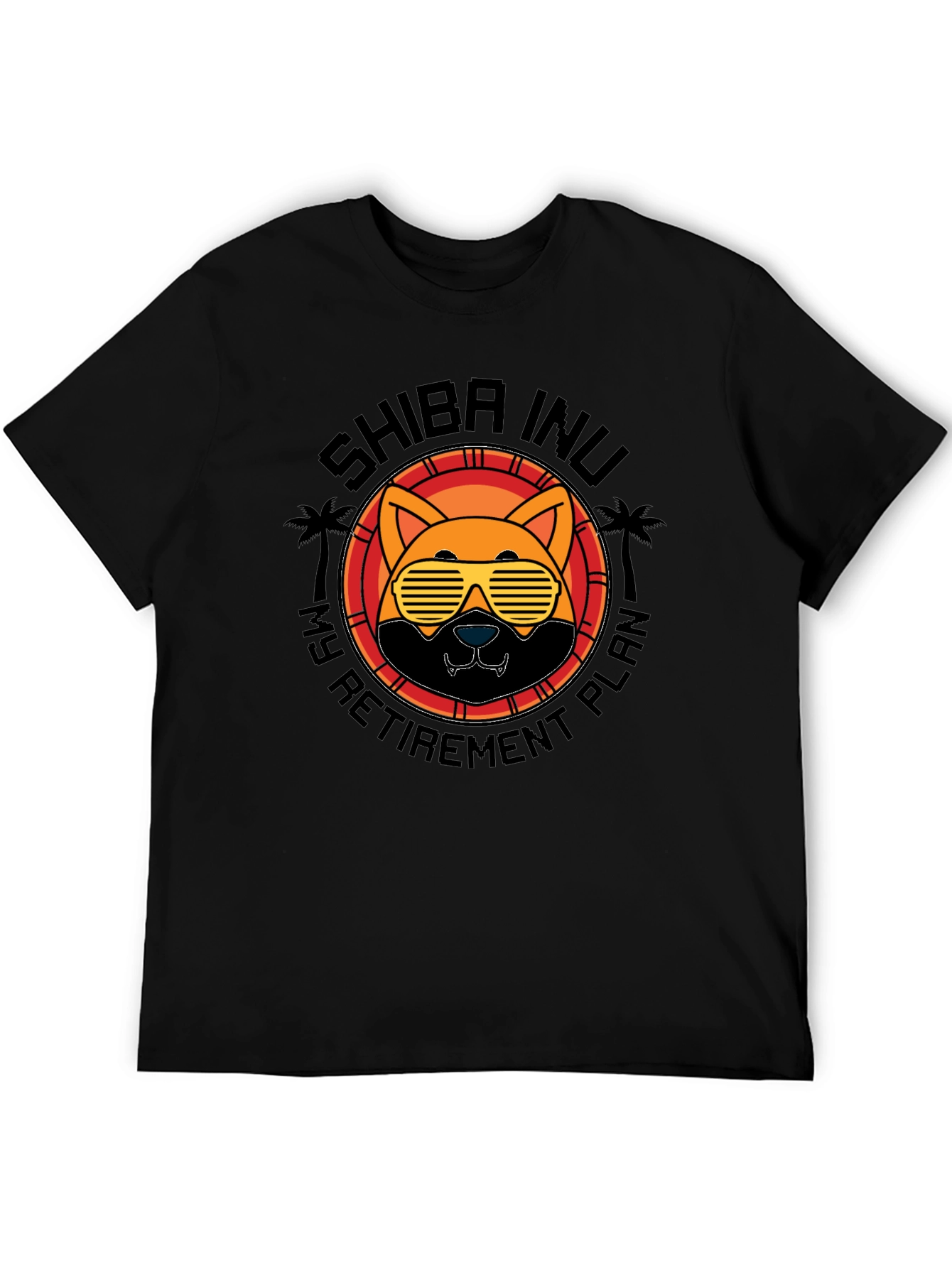 Shiba Inu Retirement Plan Black T-Shirt