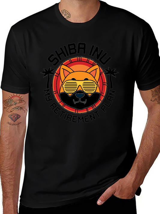 Shiba Inu Retirement Plan Black T-Shirt