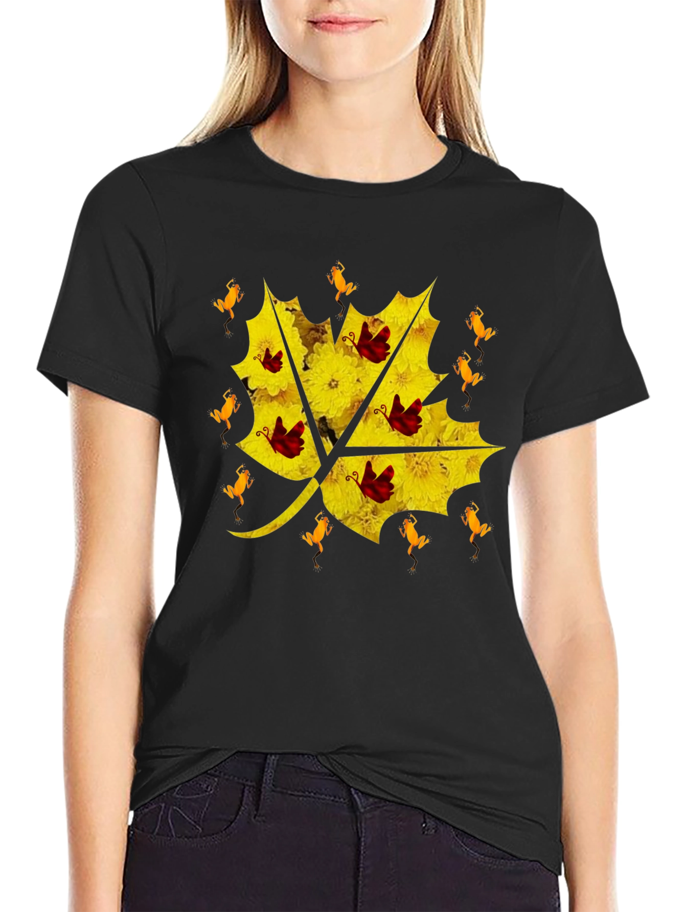 Floral Leaf T-Shirt - Unique Graphic Tee