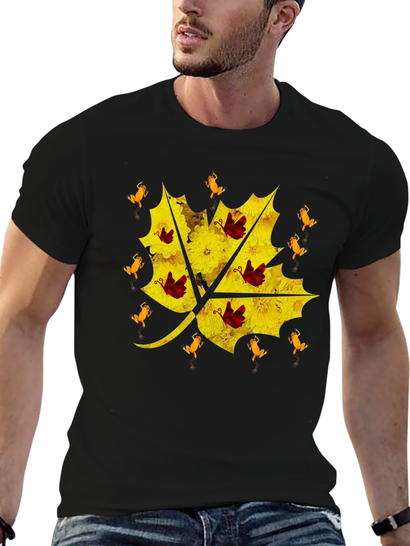 Floral Leaf T-Shirt - Unique Graphic Tee