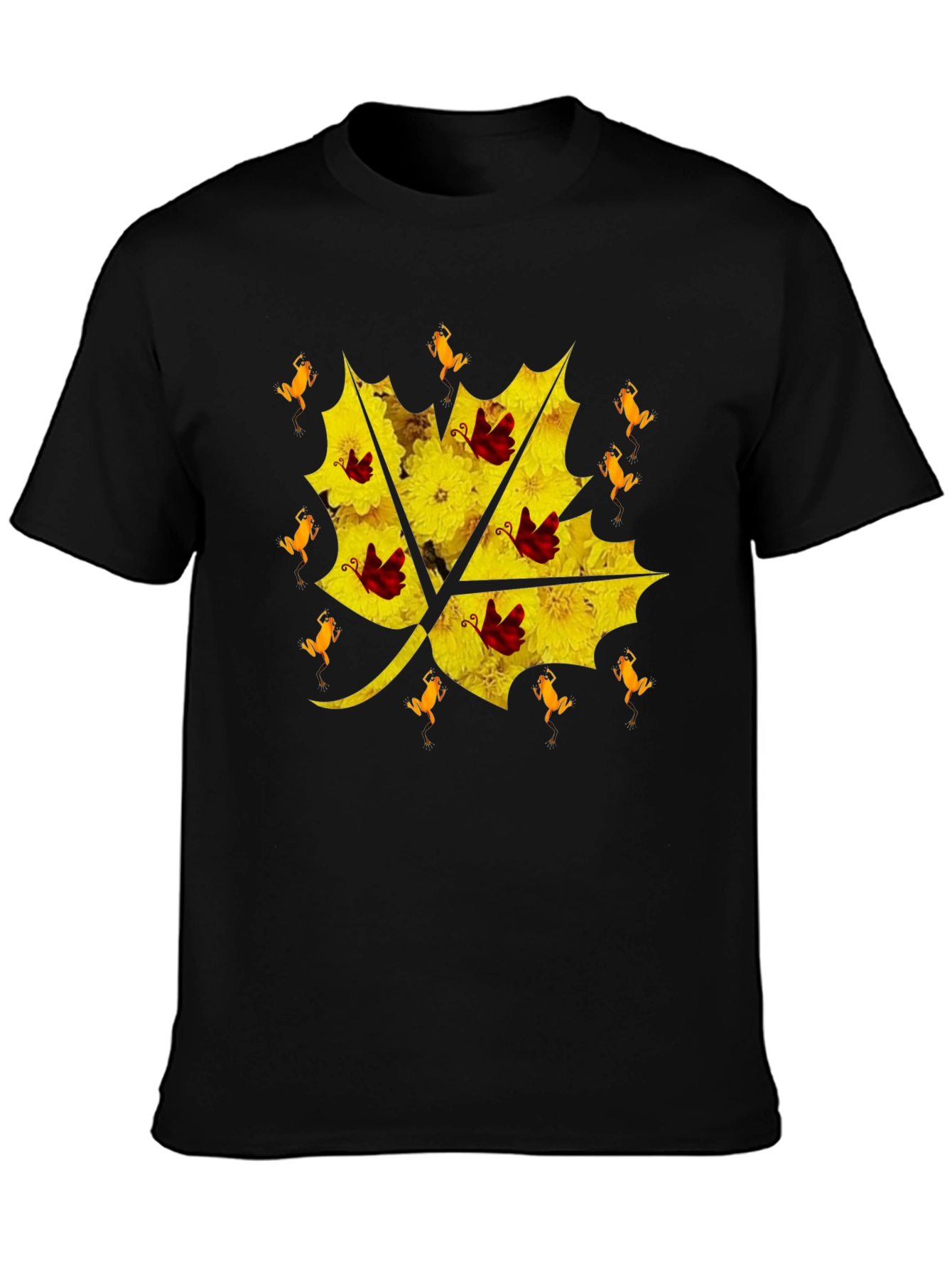 Floral Leaf T-Shirt - Unique Graphic Tee