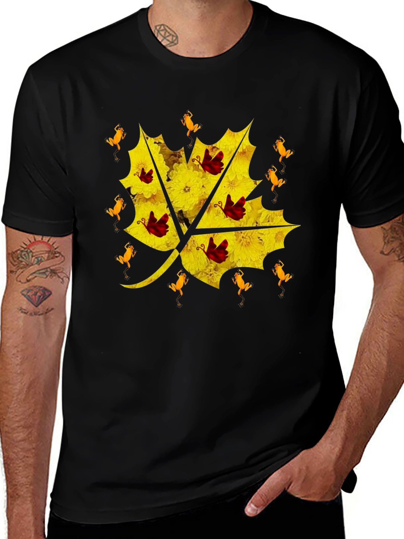 Floral Leaf T-Shirt - Unique Graphic Tee