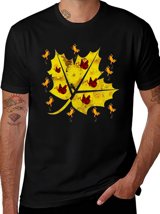 Floral Leaf T-Shirt - Unique Graphic Tee