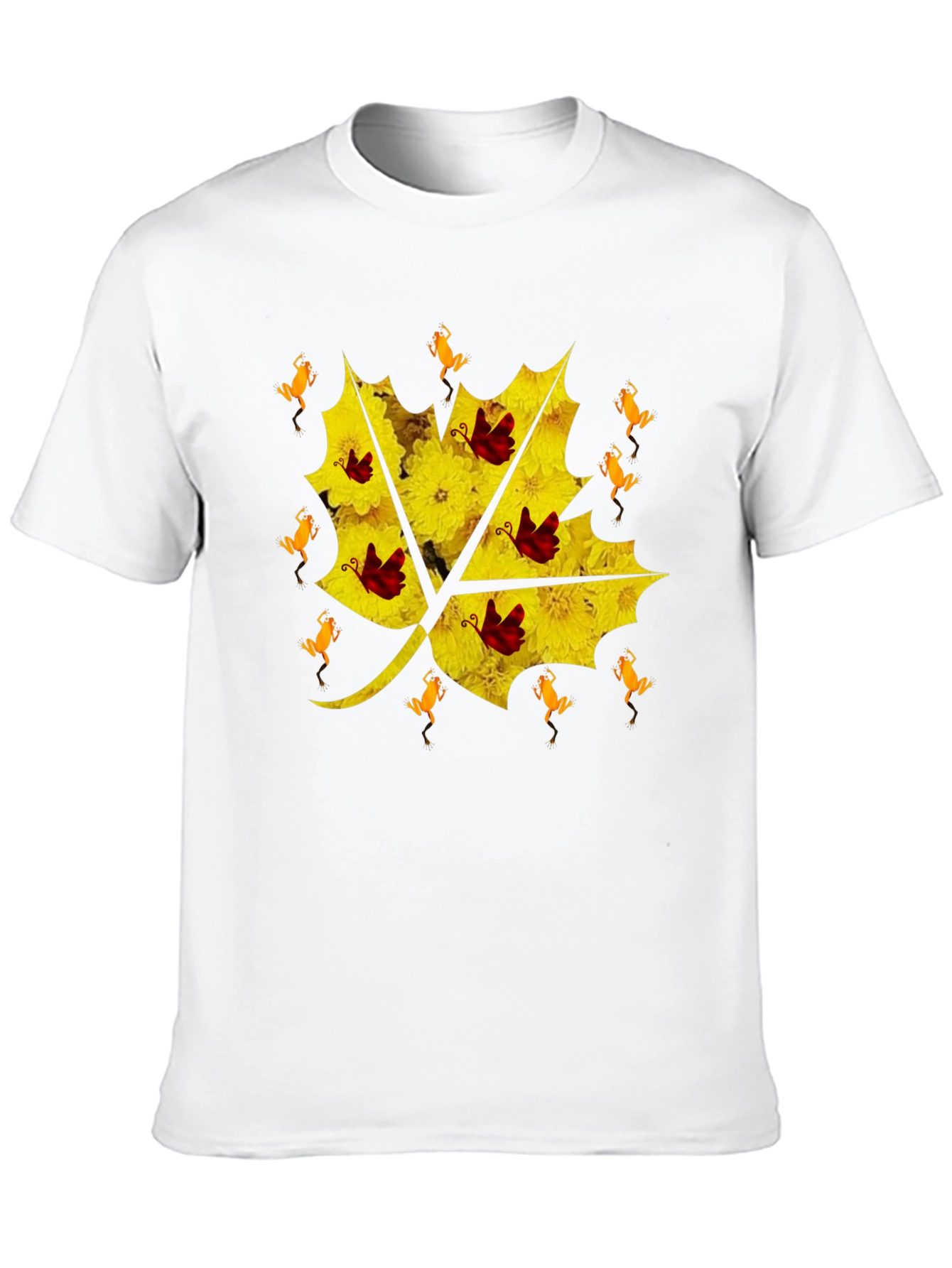 Floral Leaf T-Shirt - Unique Graphic Tee