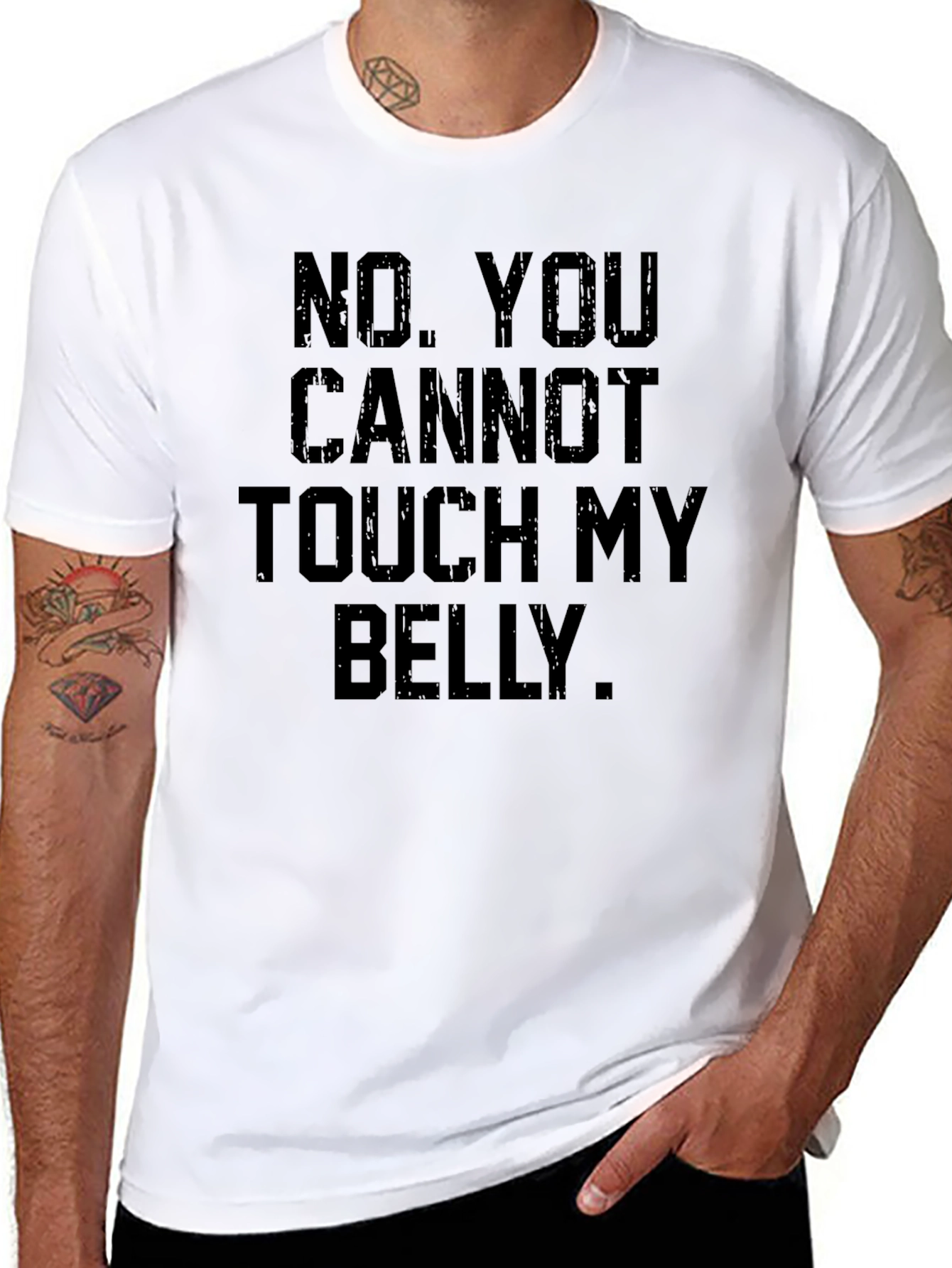Funny No Touch My Belly Black T-Shirt