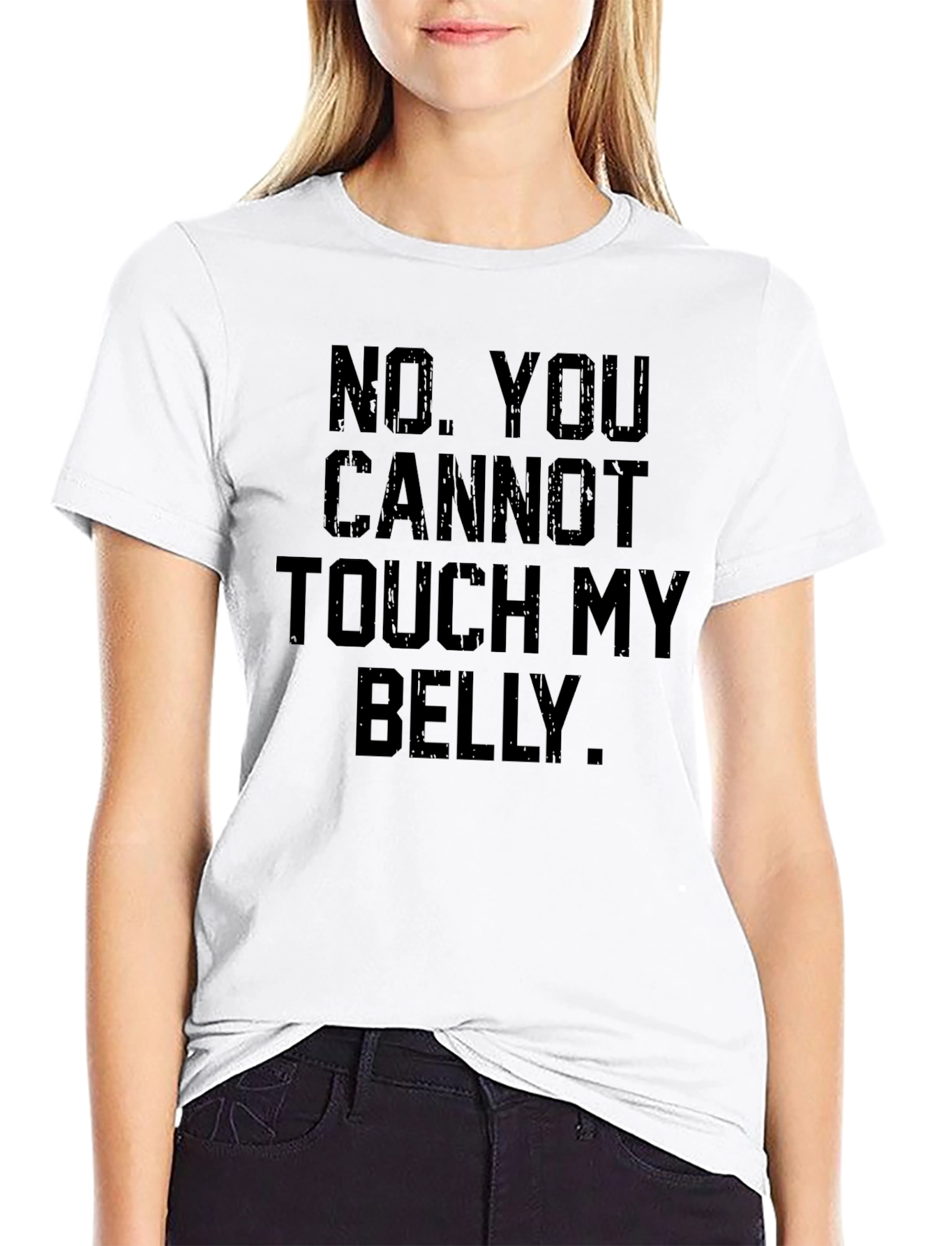 Funny No Touch My Belly Black T-Shirt