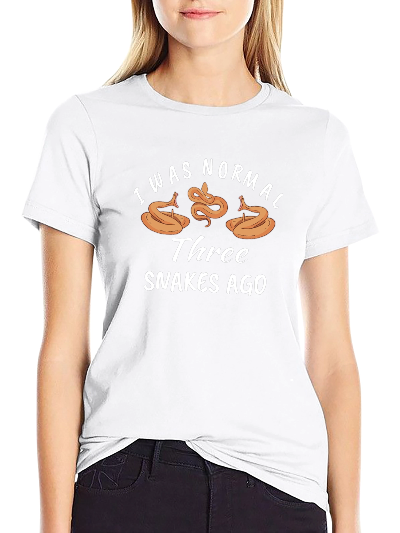 I Was Normal Three Snakes Ago Black T-Shirt