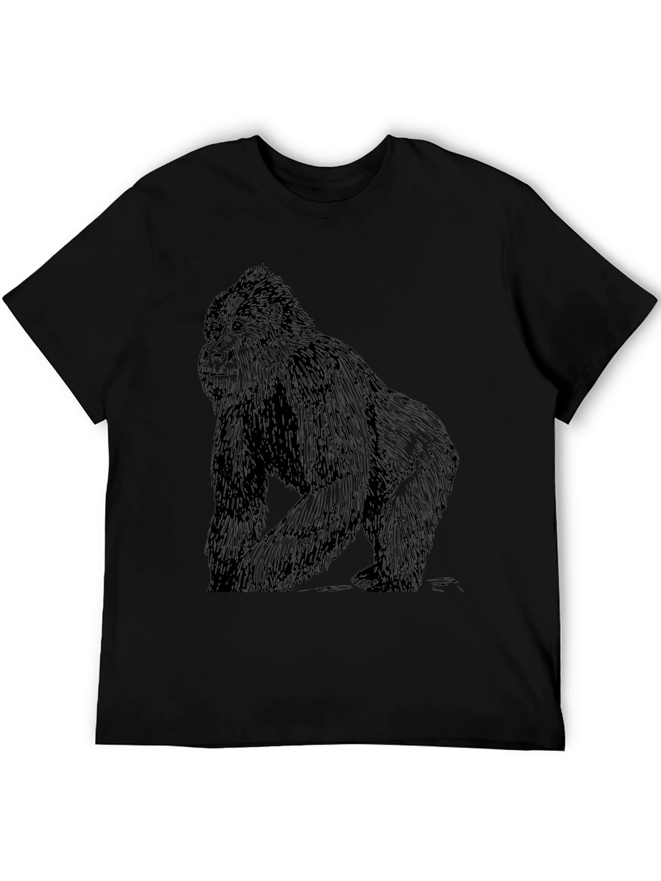 Gorilla Graphic Black T-Shirt - Animal Tee