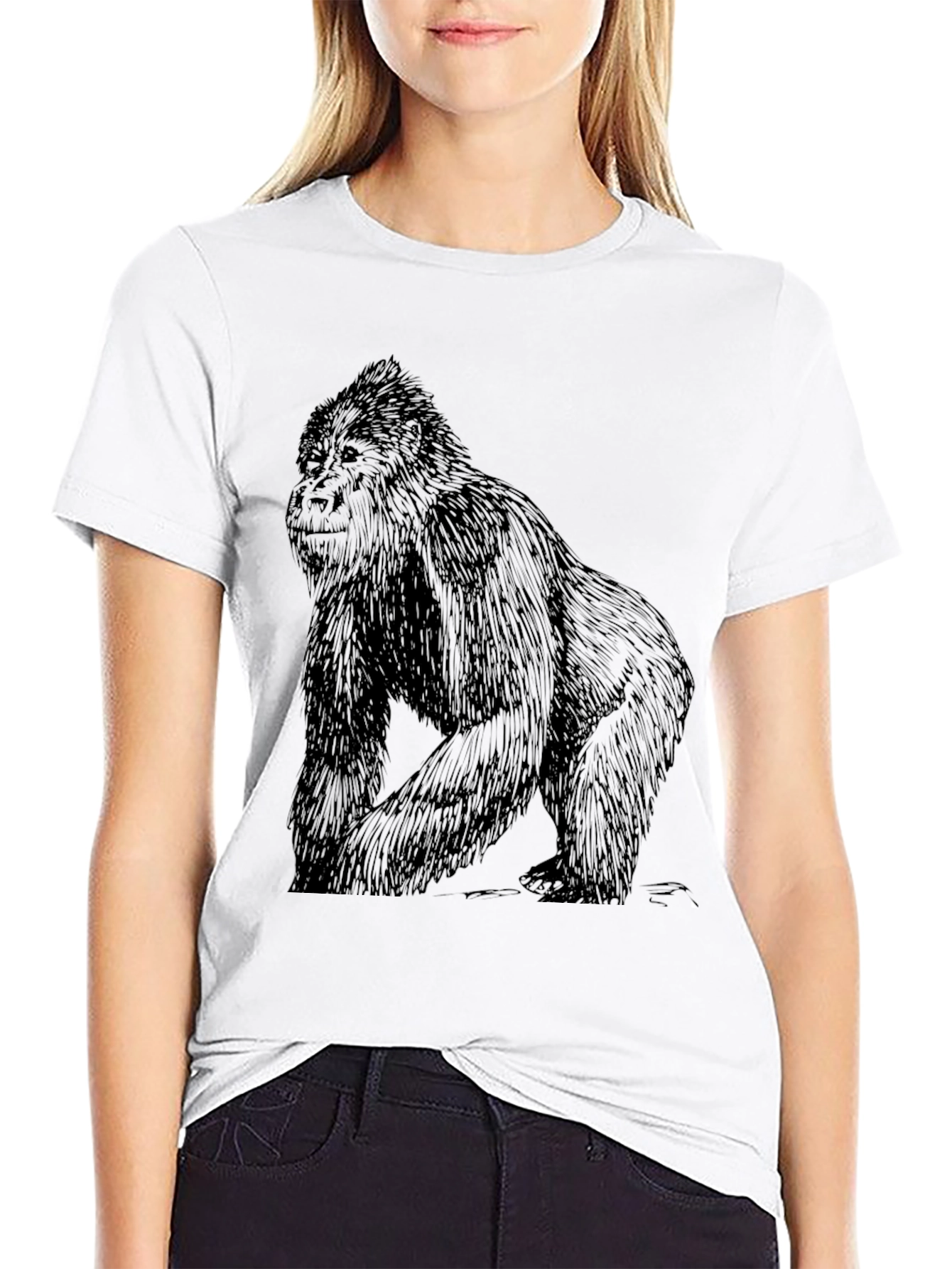 Gorilla Graphic Black T-Shirt - Animal Tee