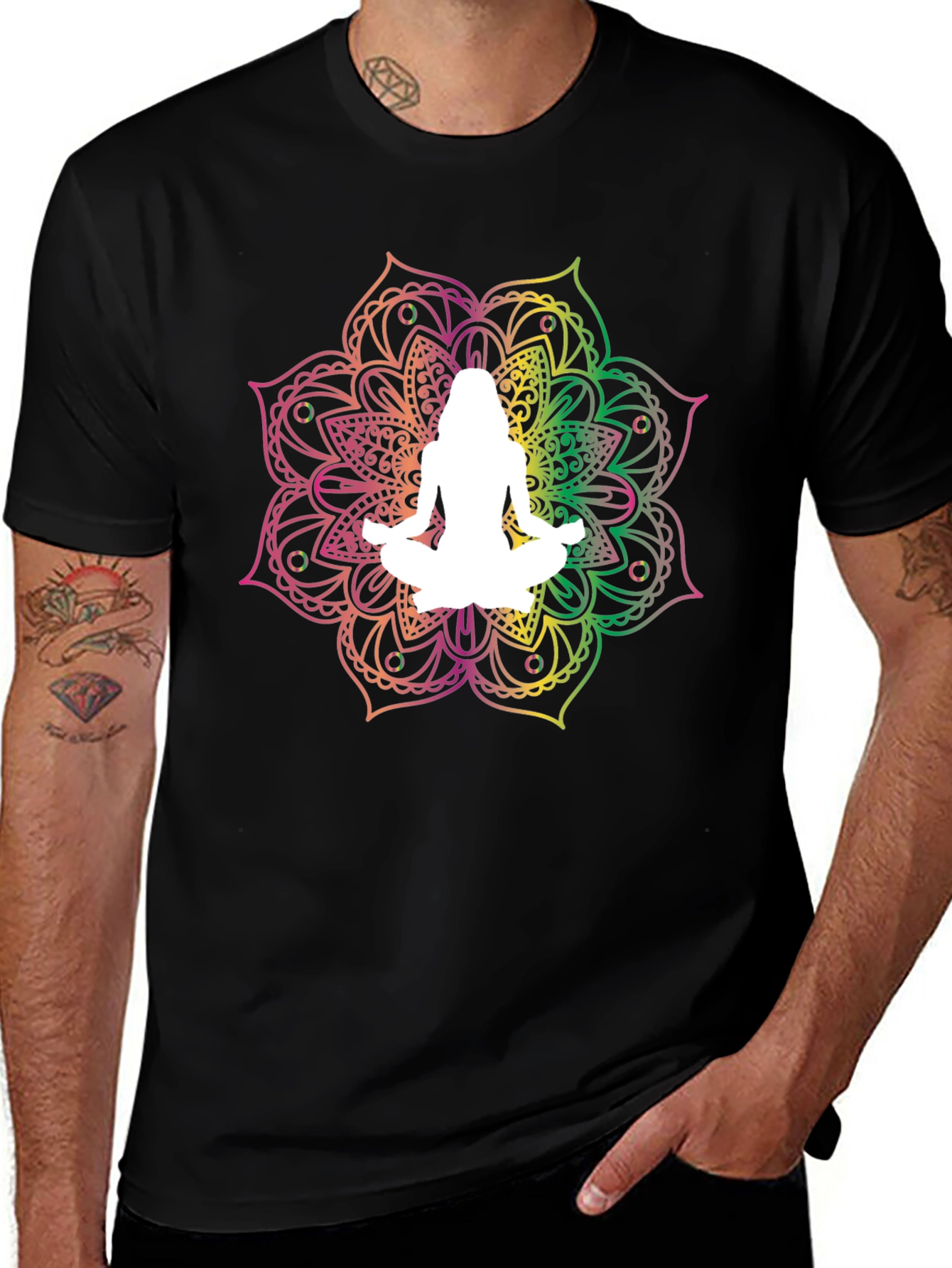 Yoga Mandala Black T-Shirt