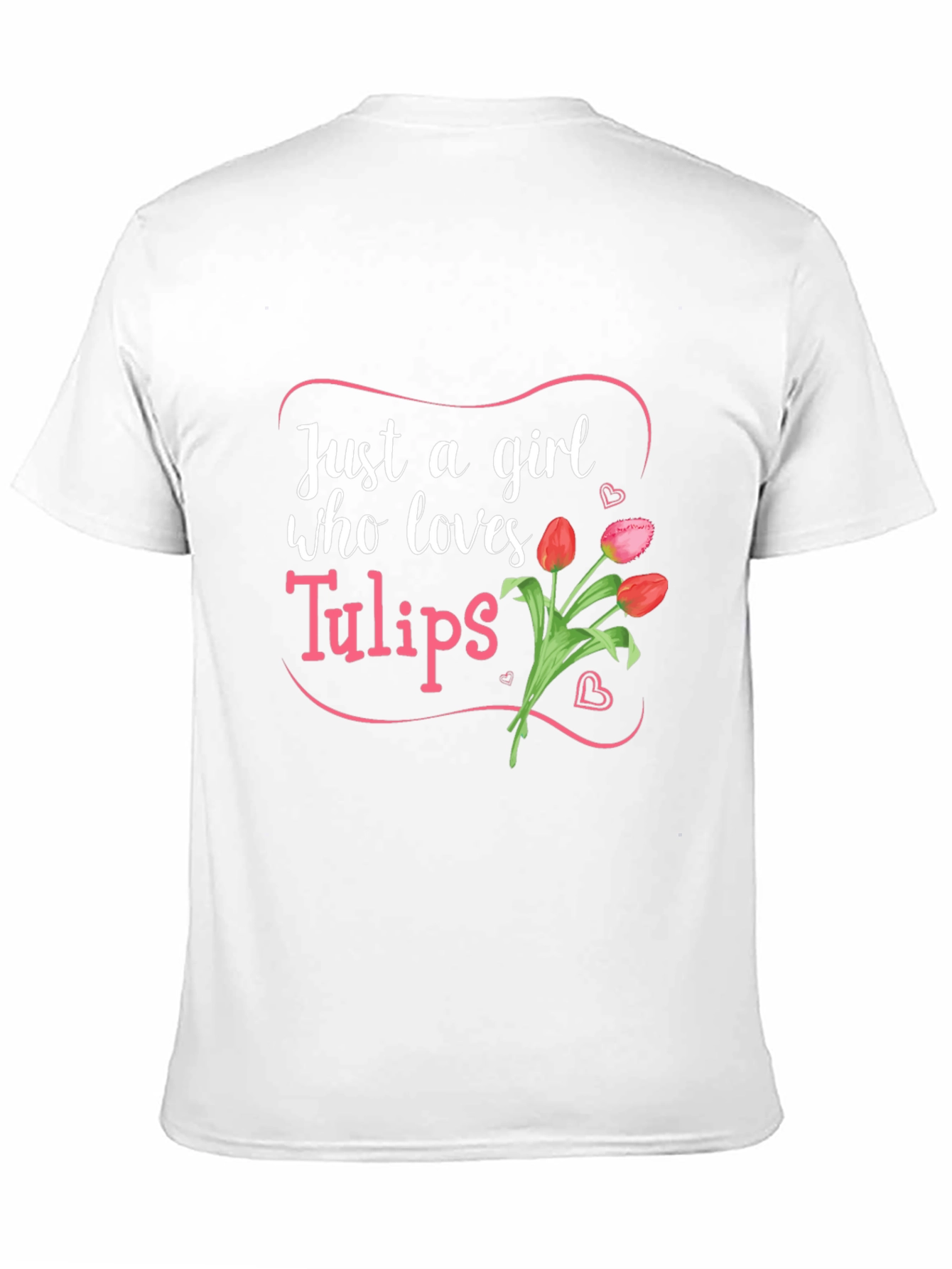 Just a Girl Who Loves Tulips Black T-Shirt