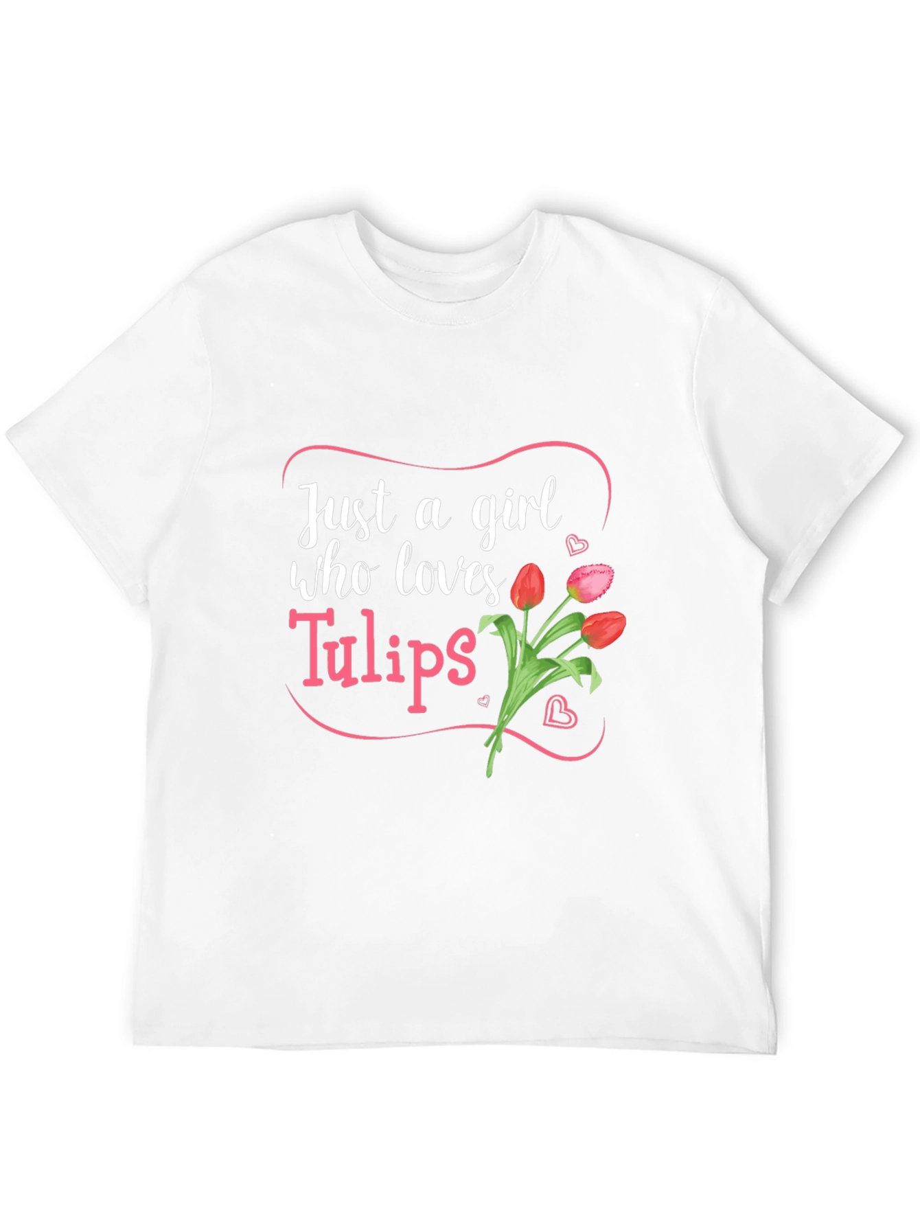 Just a Girl Who Loves Tulips Black T-Shirt