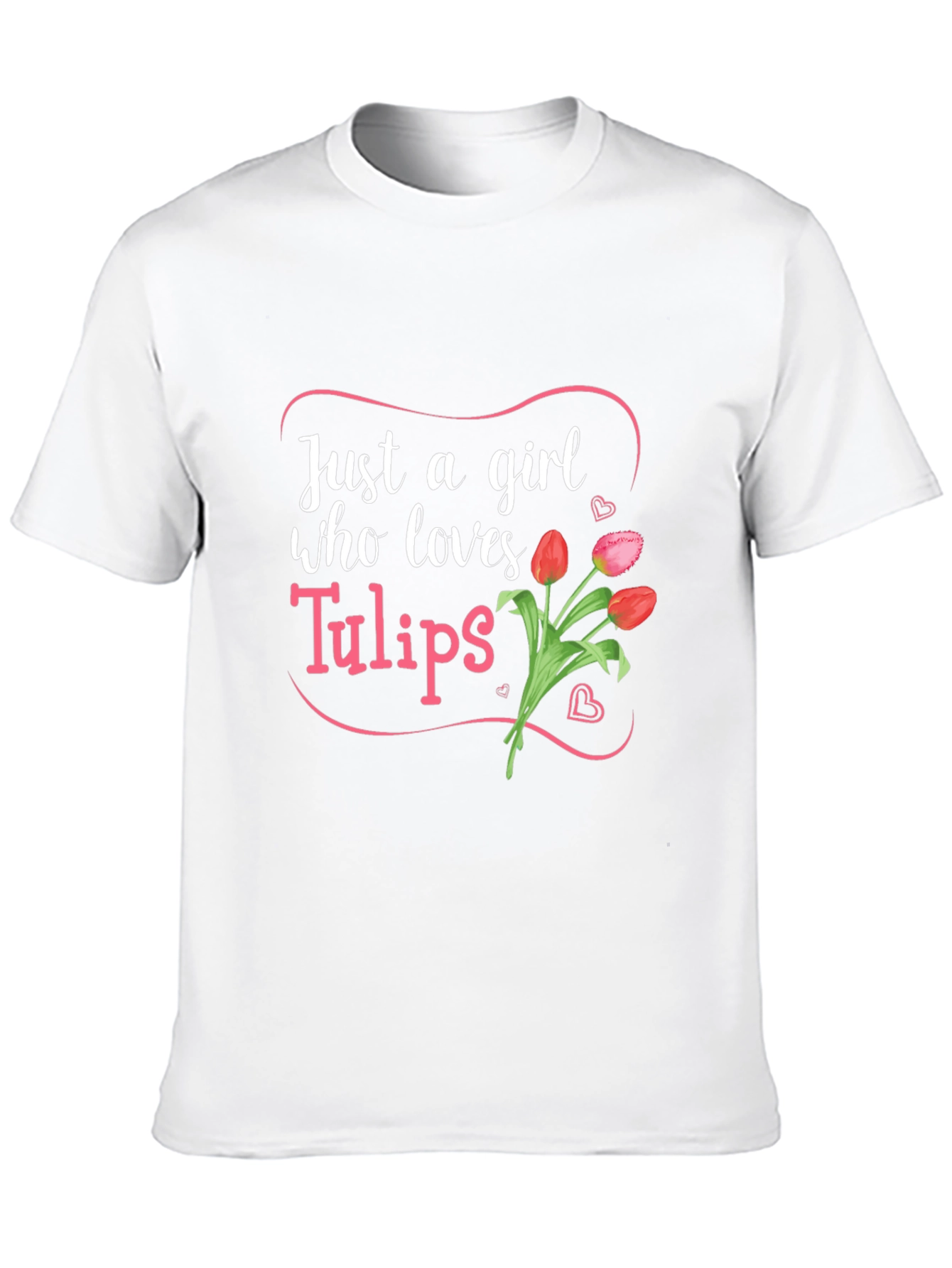 Just a Girl Who Loves Tulips Black T-Shirt