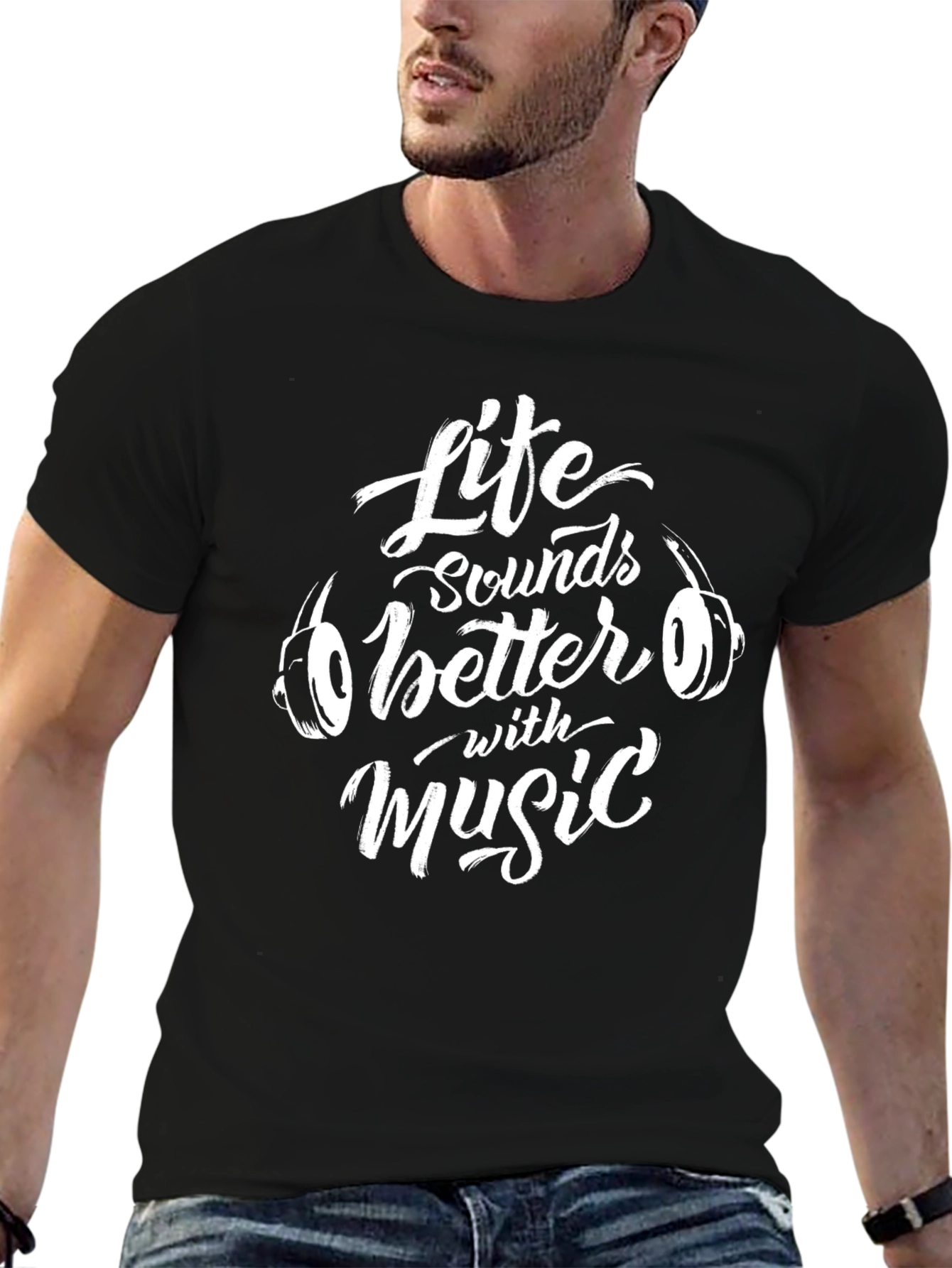 Life Sounds Better With Music Graphic T-Shirt