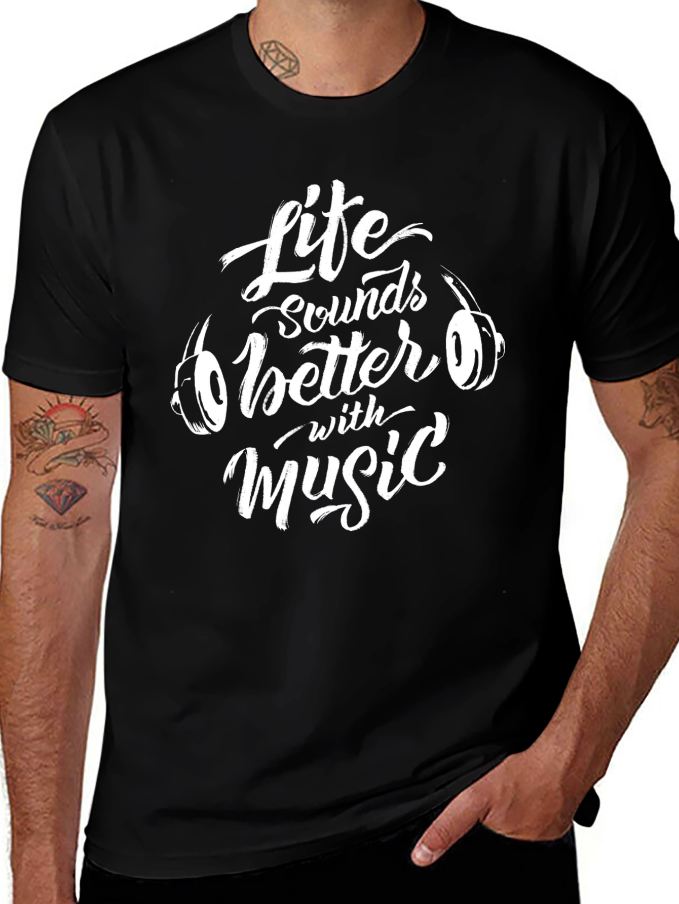 Life Sounds Better With Music Graphic T-Shirt