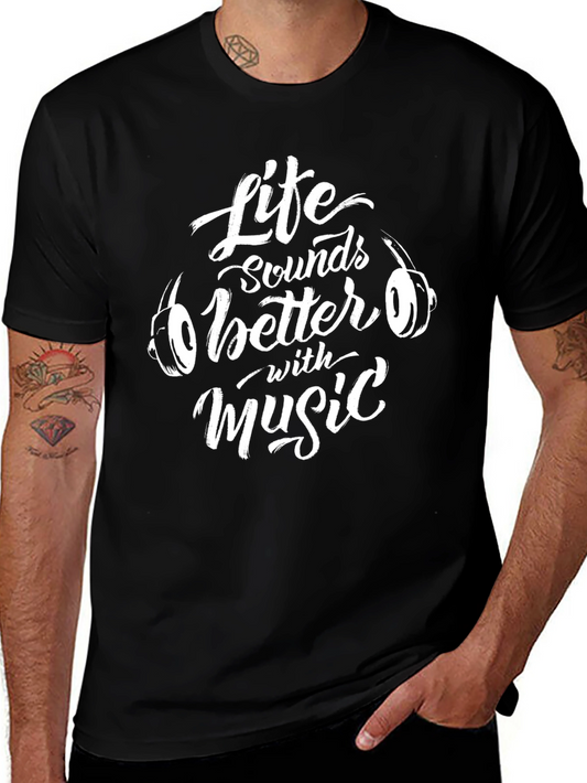 Life Sounds Better With Music Graphic T-Shirt