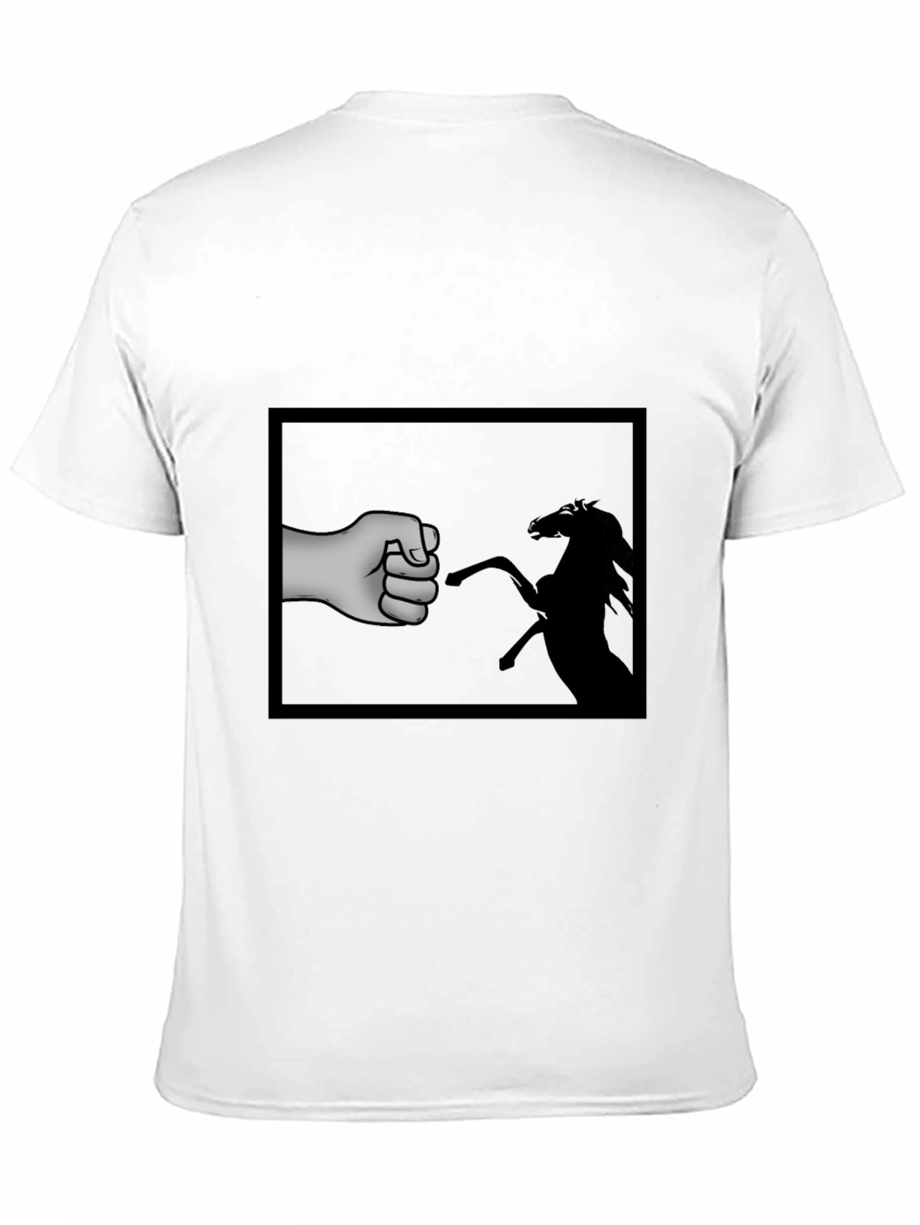Fist Bump Horse Graphic T-Shirt - Black