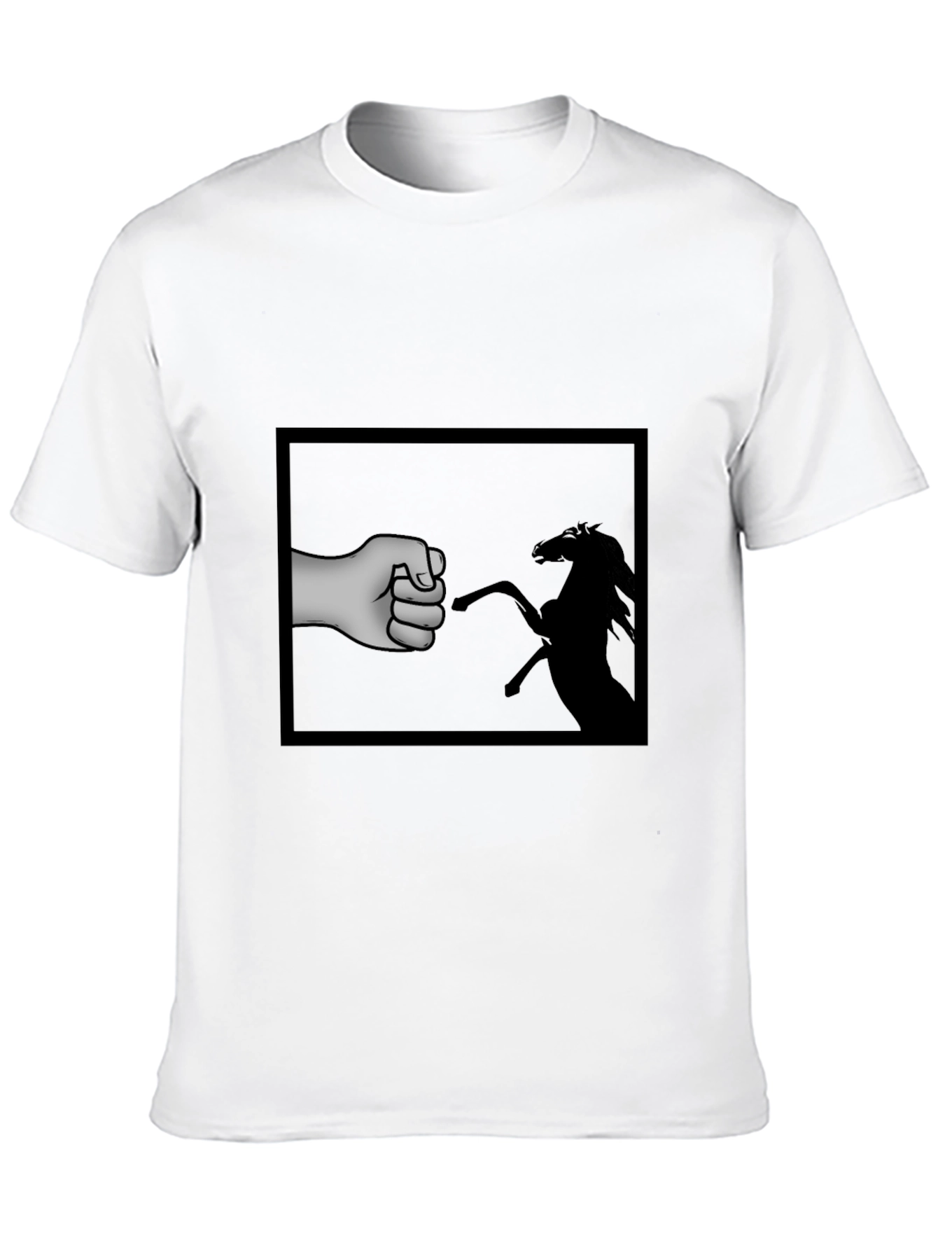 Fist Bump Horse Graphic T-Shirt - Black