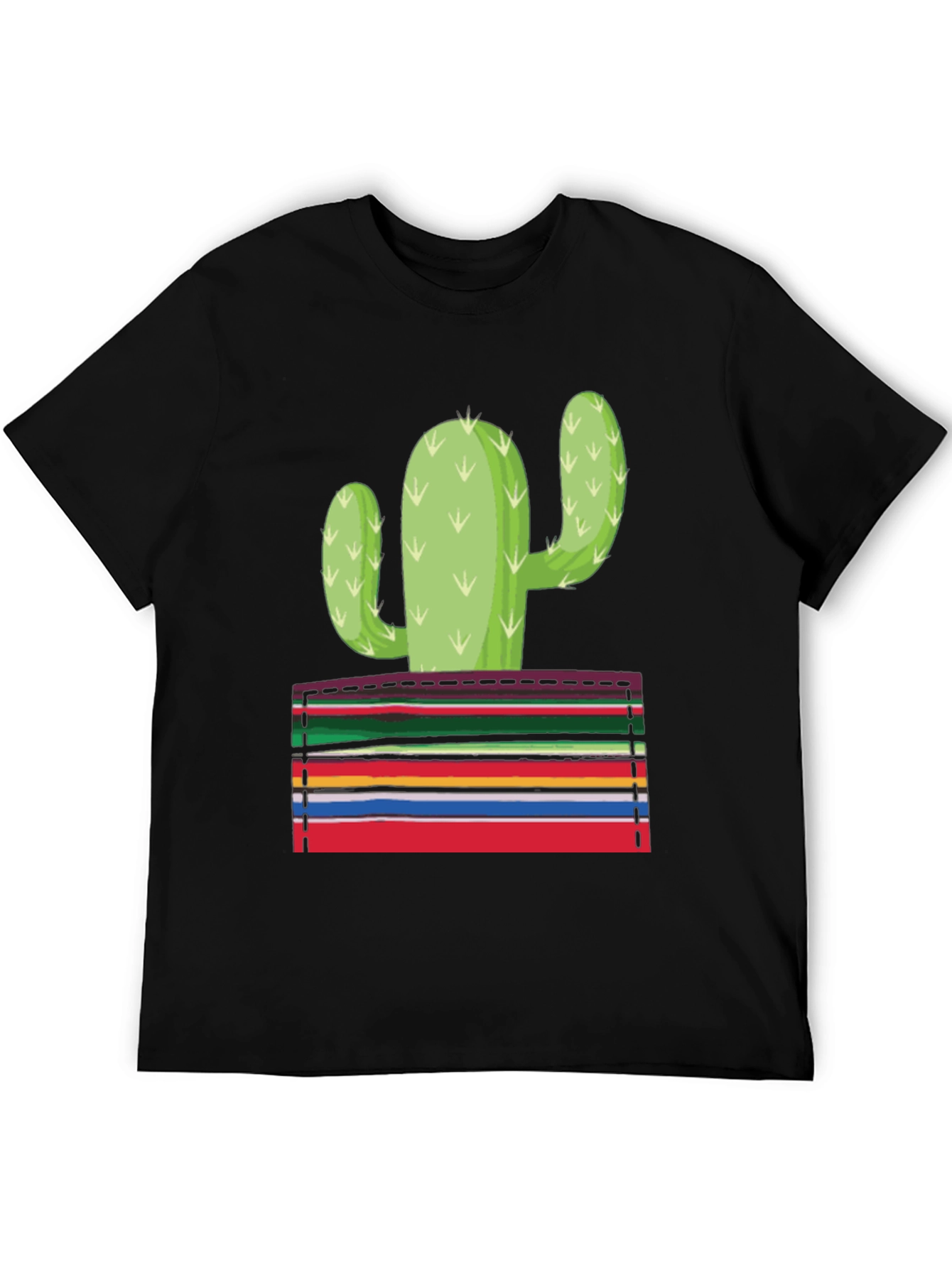 Cactus Serape Pocket Graphic T-Shirt