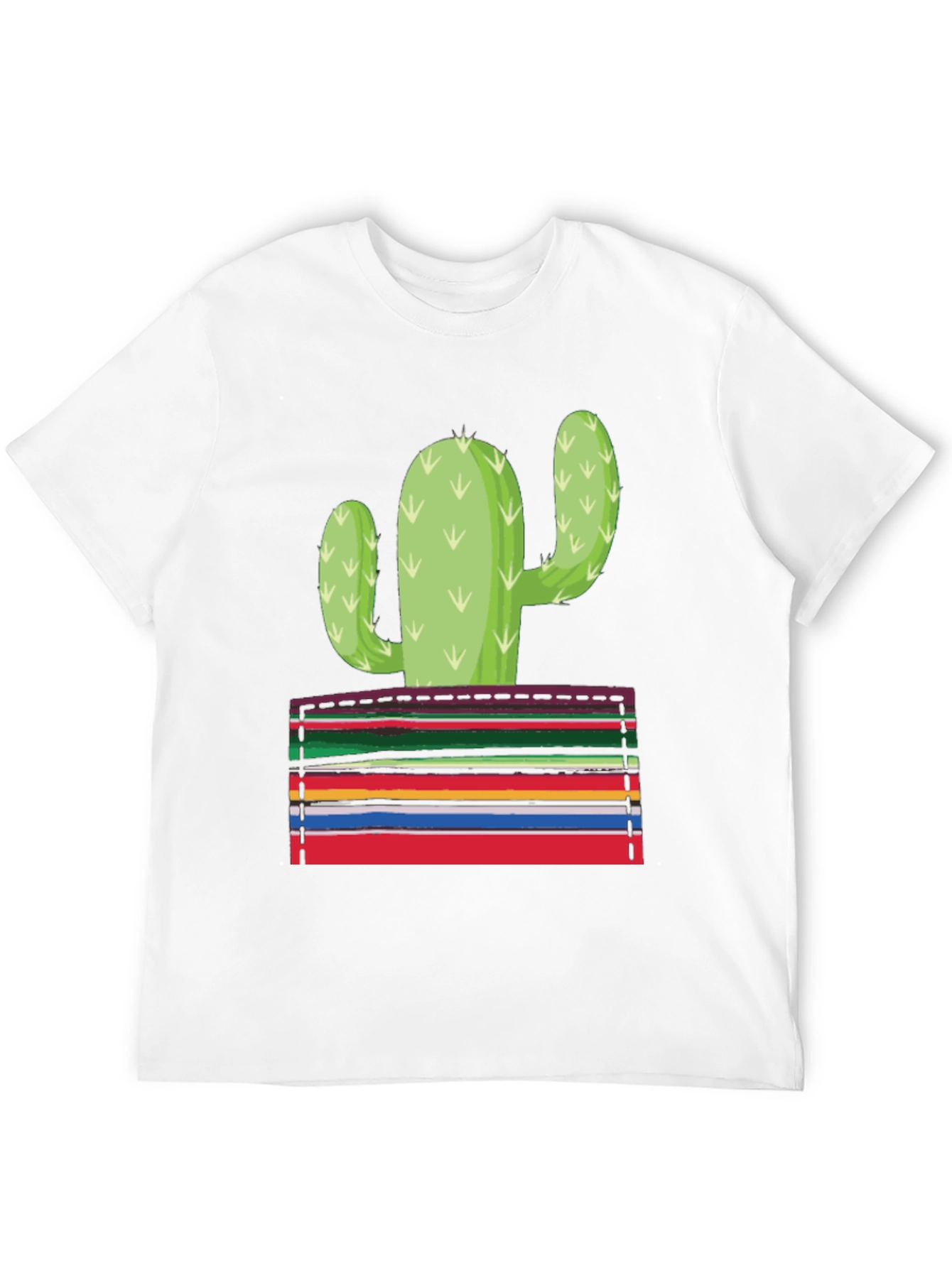 Cactus Serape Pocket Graphic T-Shirt