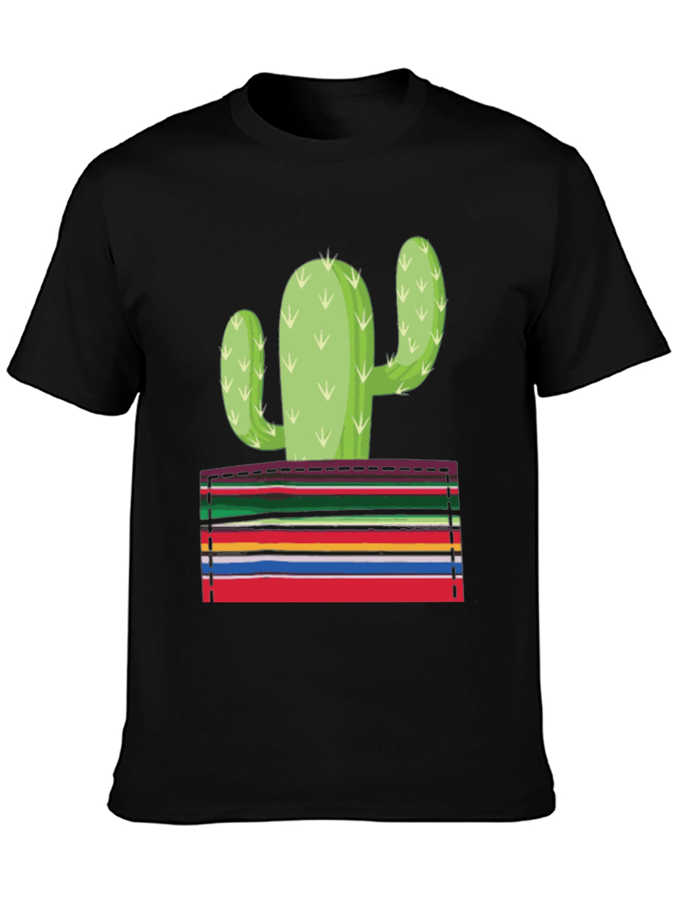 Cactus Serape Pocket Graphic T-Shirt