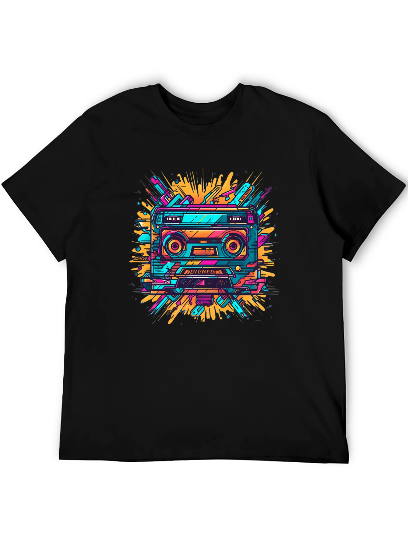 Retro Cassette Tape Graphic Tee - 80s Style Shirt