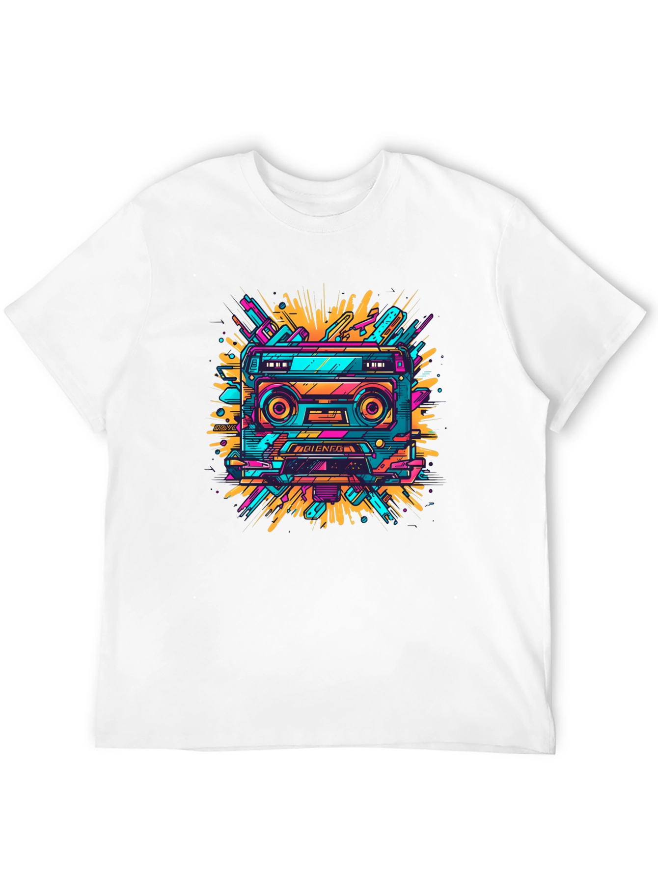 Retro Cassette Tape Graphic Tee - 80s Style Shirt