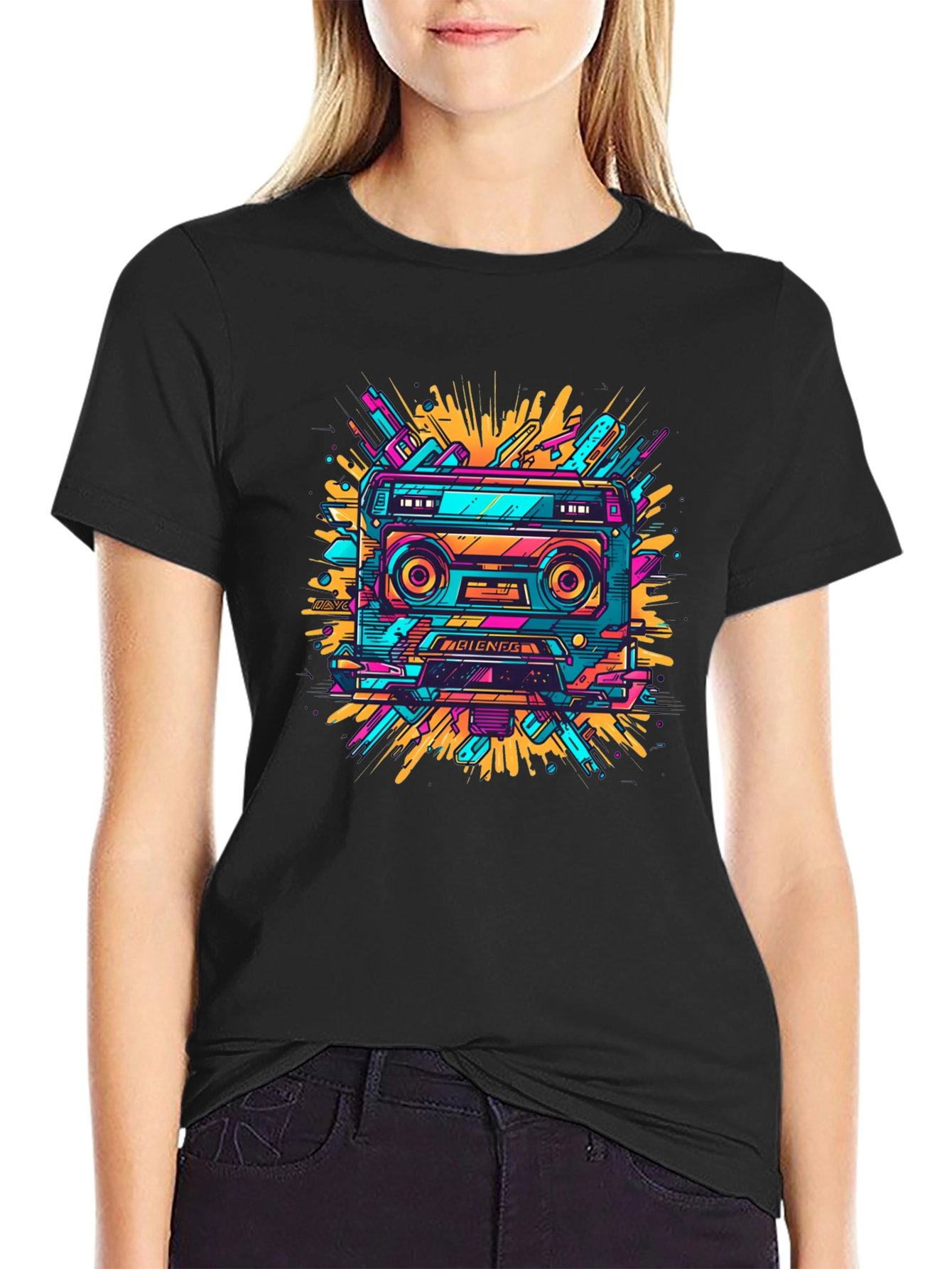 Retro Cassette Tape Graphic Tee - 80s Style Shirt