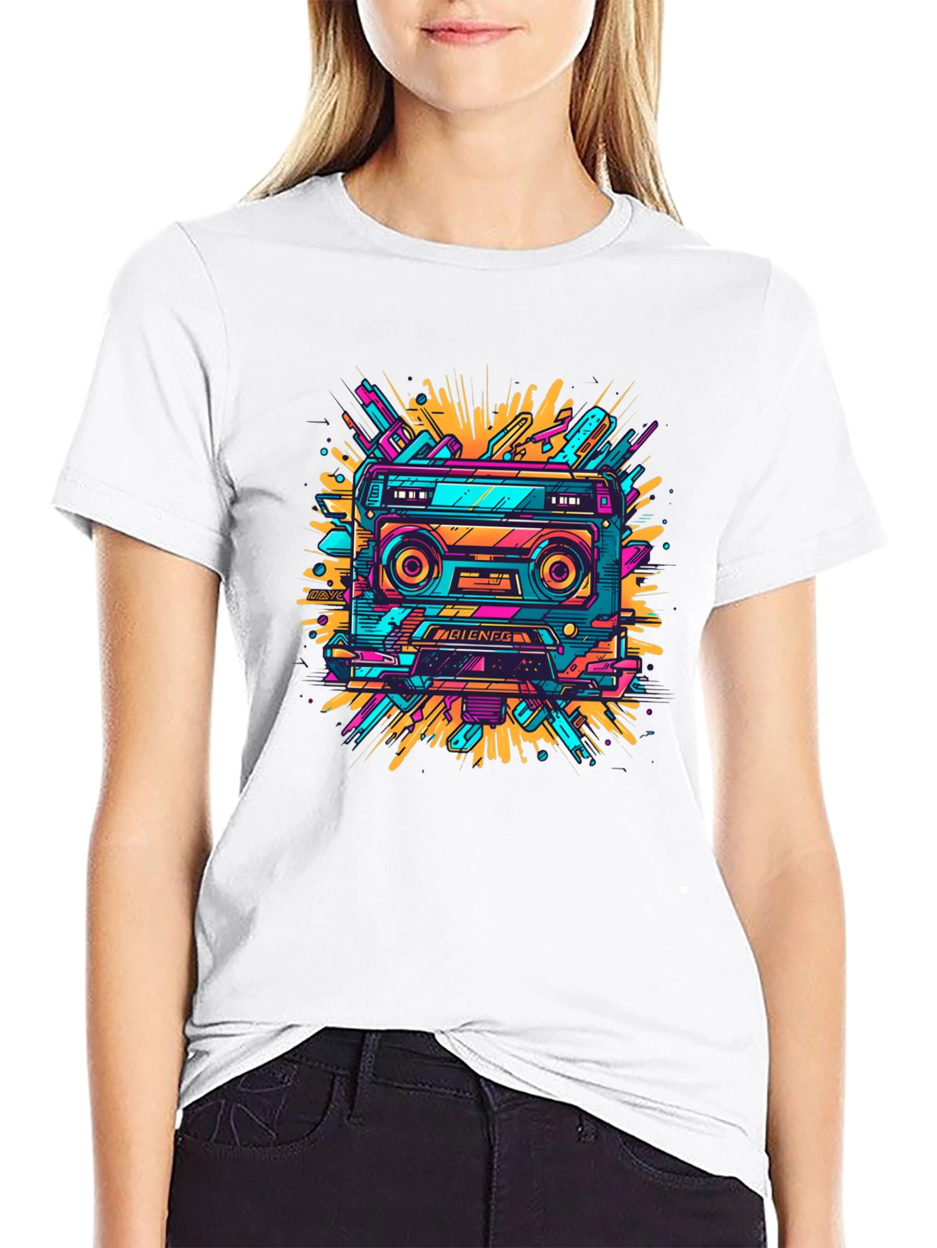 Retro Cassette Tape Graphic Tee - 80s Style Shirt