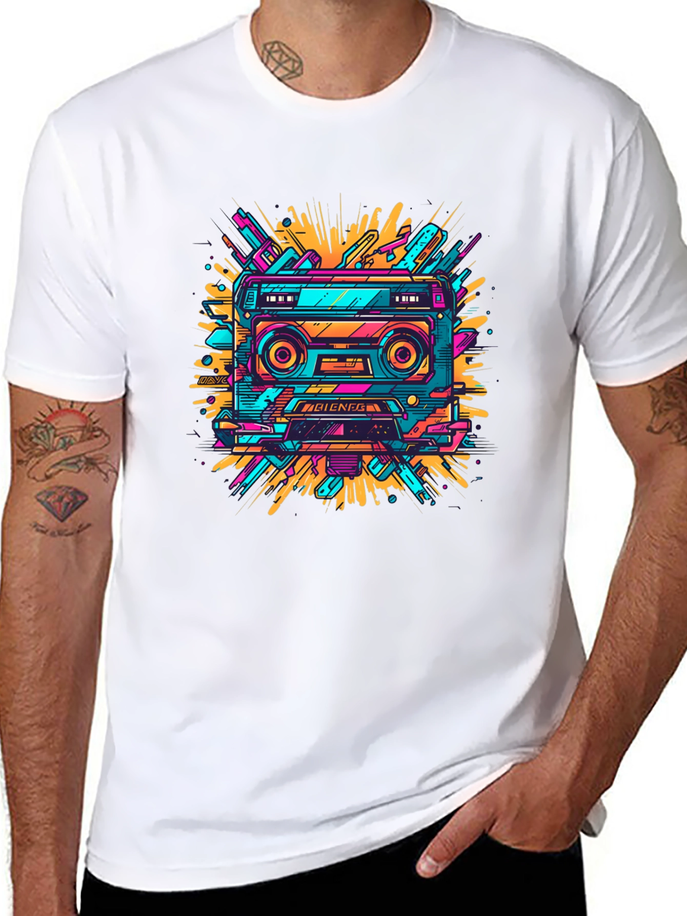 Retro Cassette Tape Graphic Tee - 80s Style Shirt