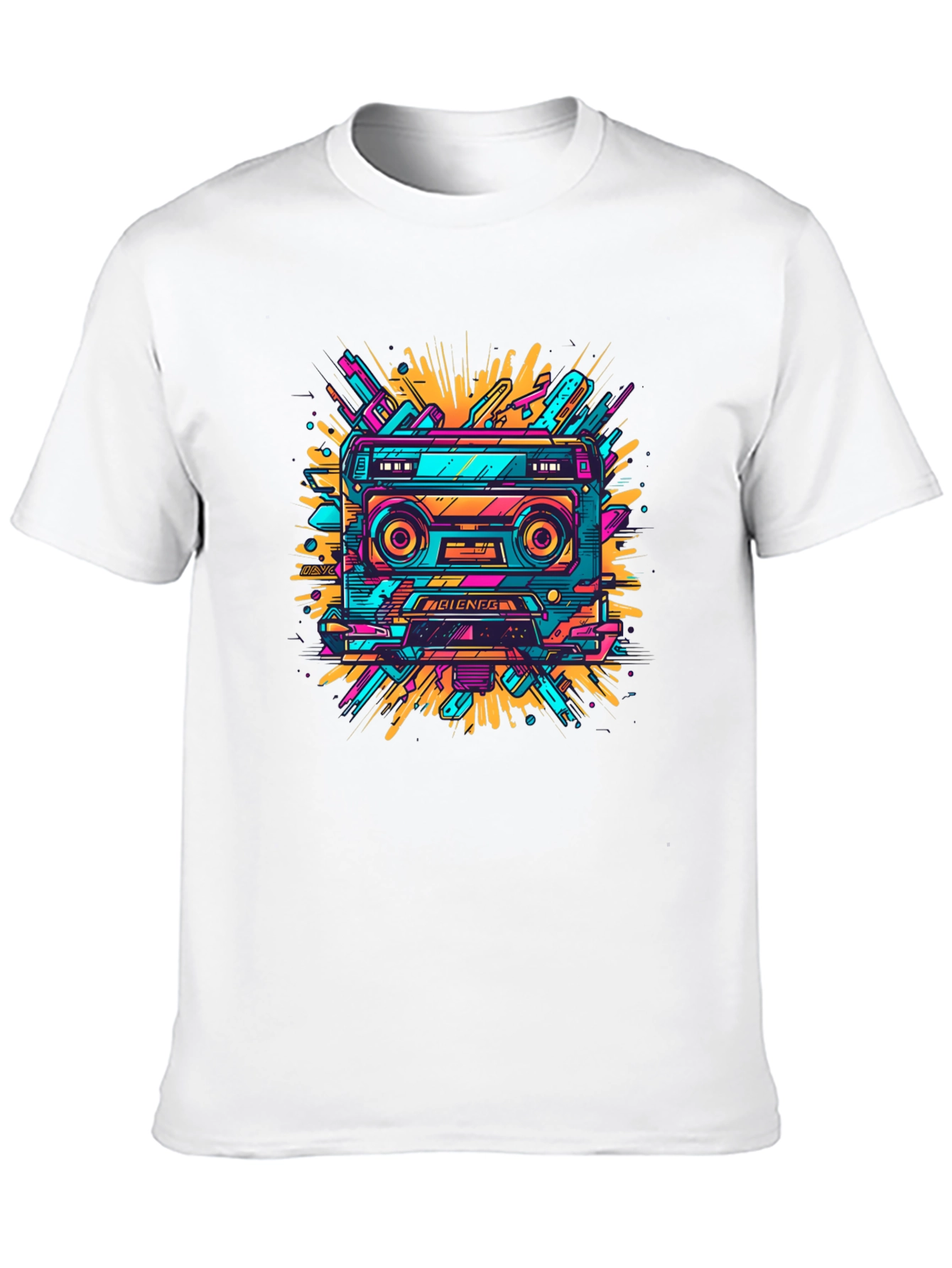 Retro Cassette Tape Graphic Tee - 80s Style Shirt