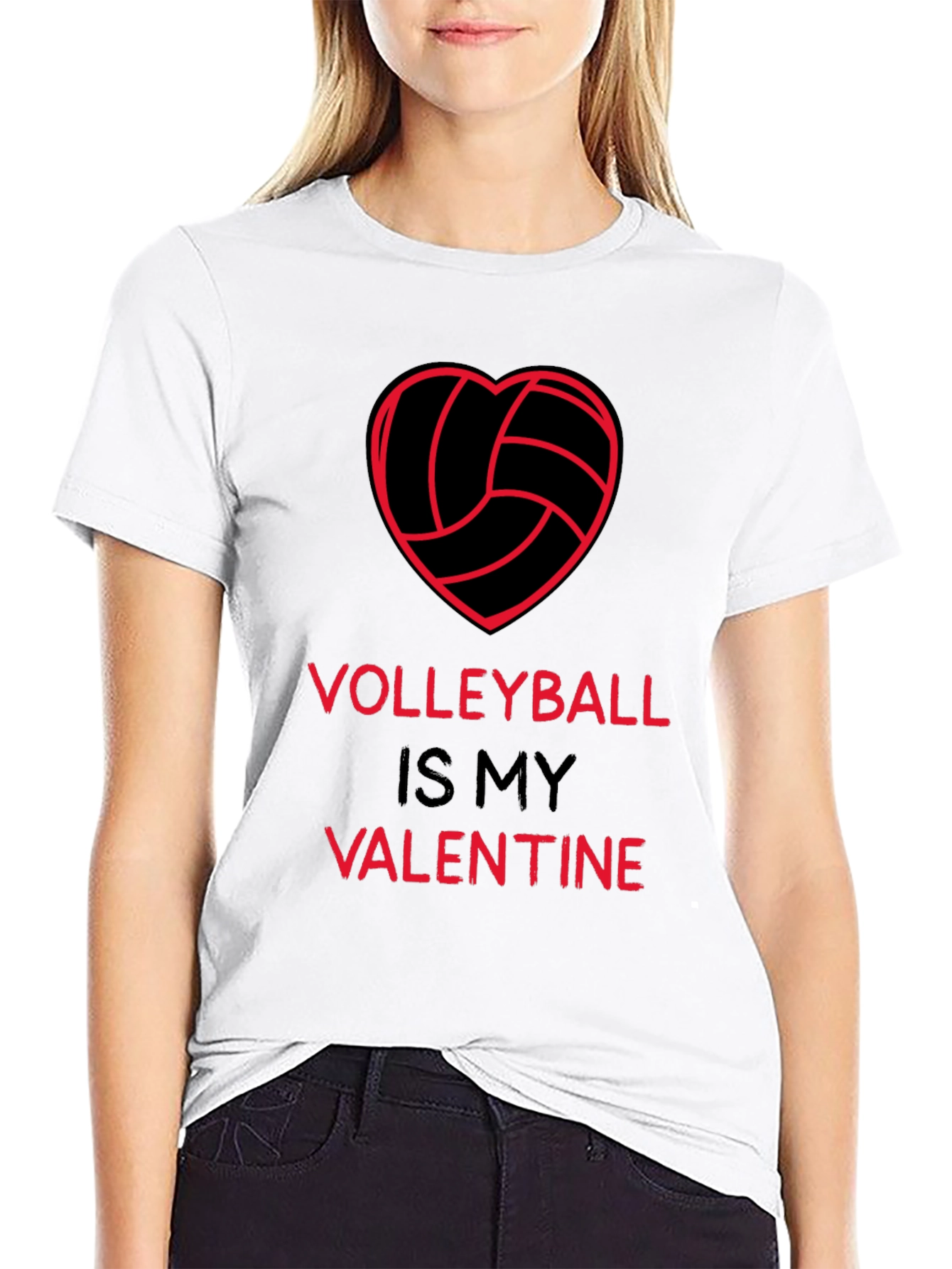 Volleyball Valentine T-Shirt - Heart Graphic Tee