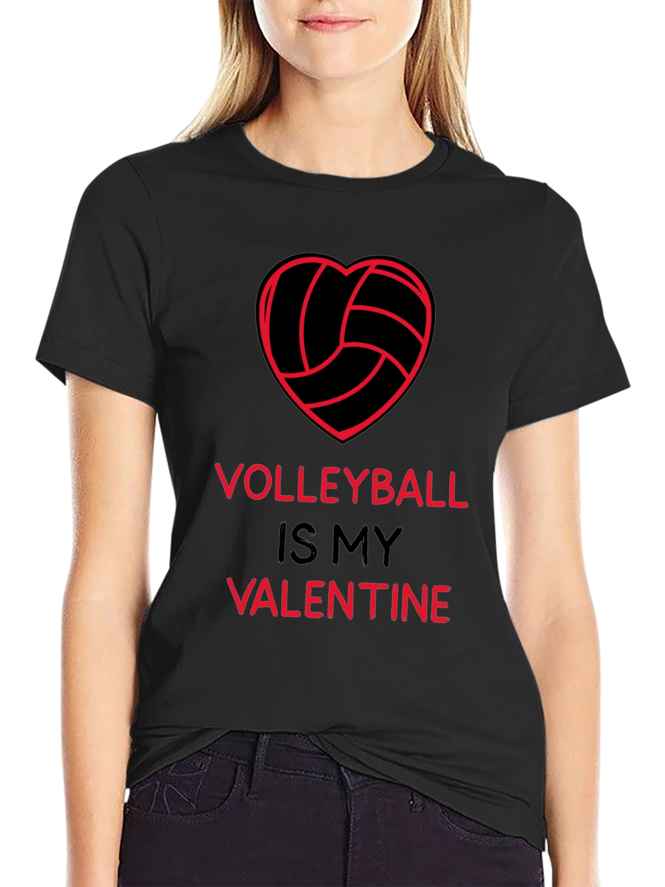 Volleyball Valentine T-Shirt - Heart Graphic Tee