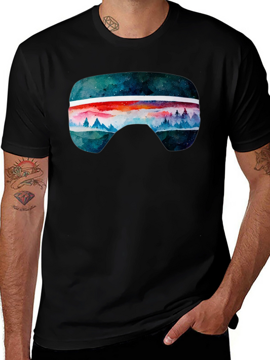 Watercolor Mountain Goggle Graphic Tee