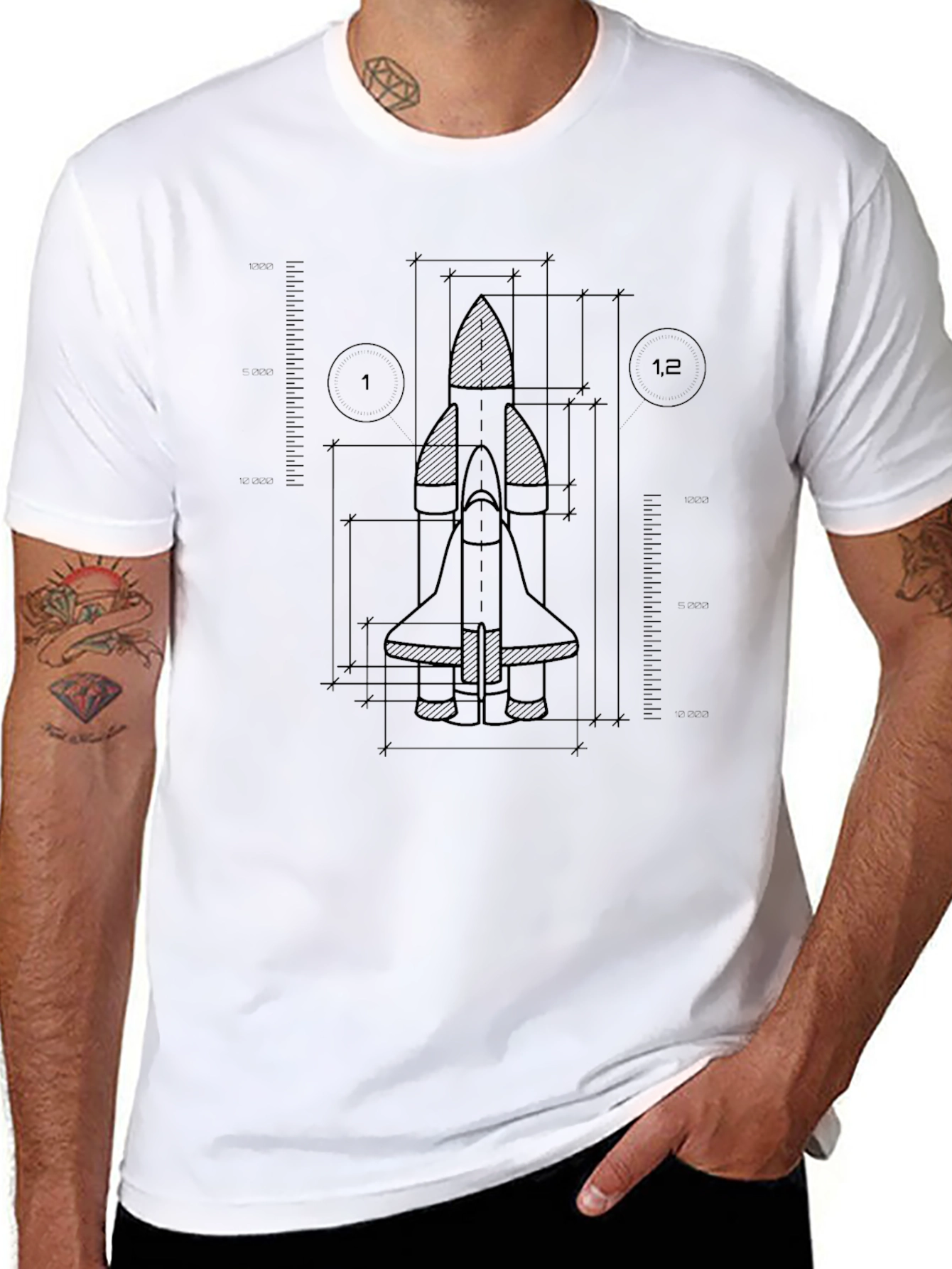 Blueprint Space Shuttle Graphic Tee