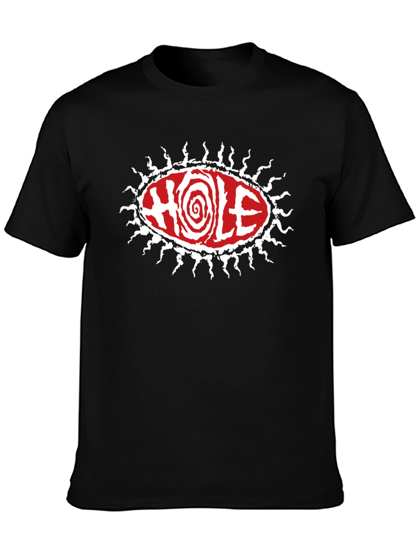 Hole Band T-Shirt - Black Graphic Tee