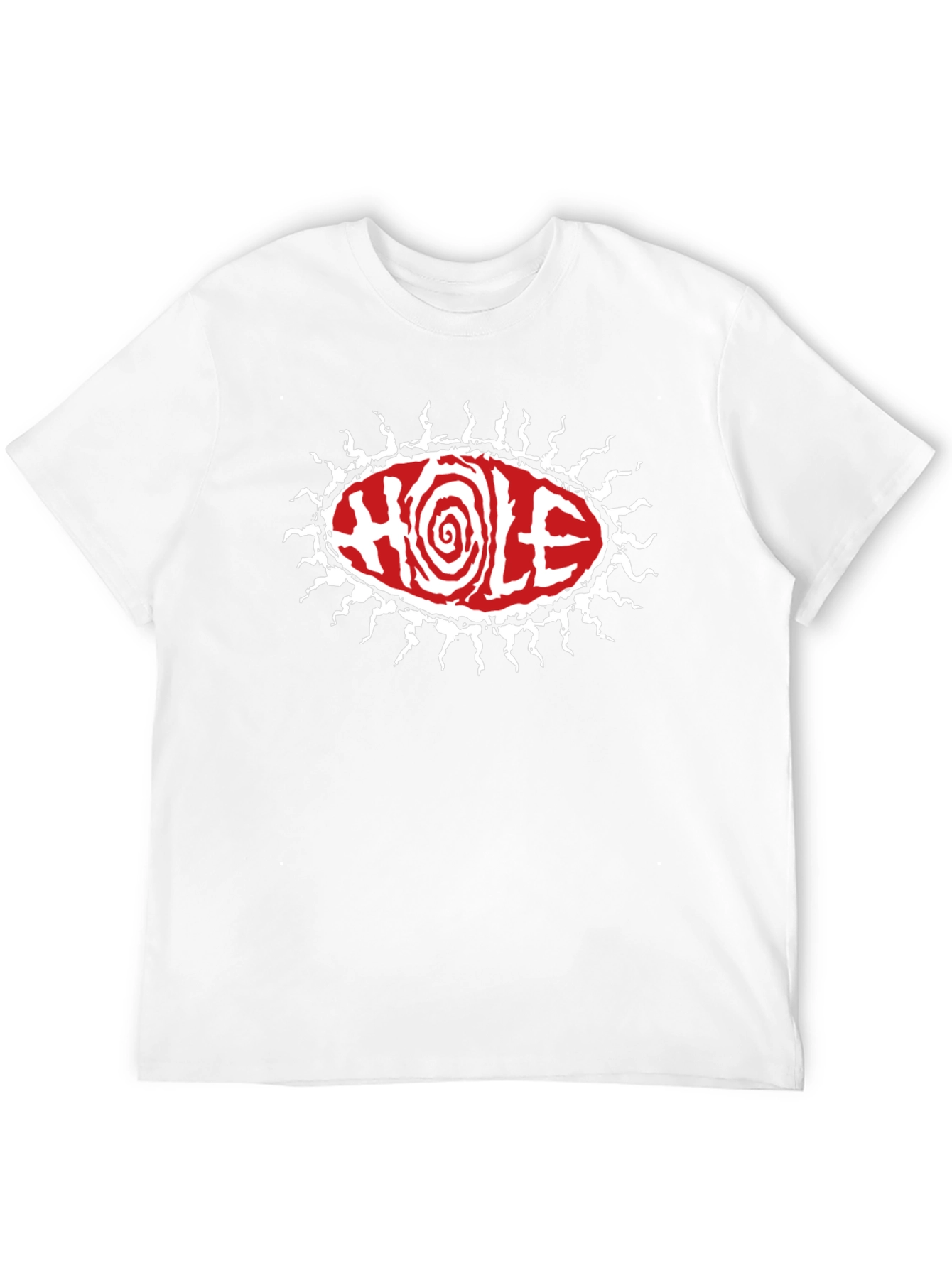 Hole Band T-Shirt - Black Graphic Tee
