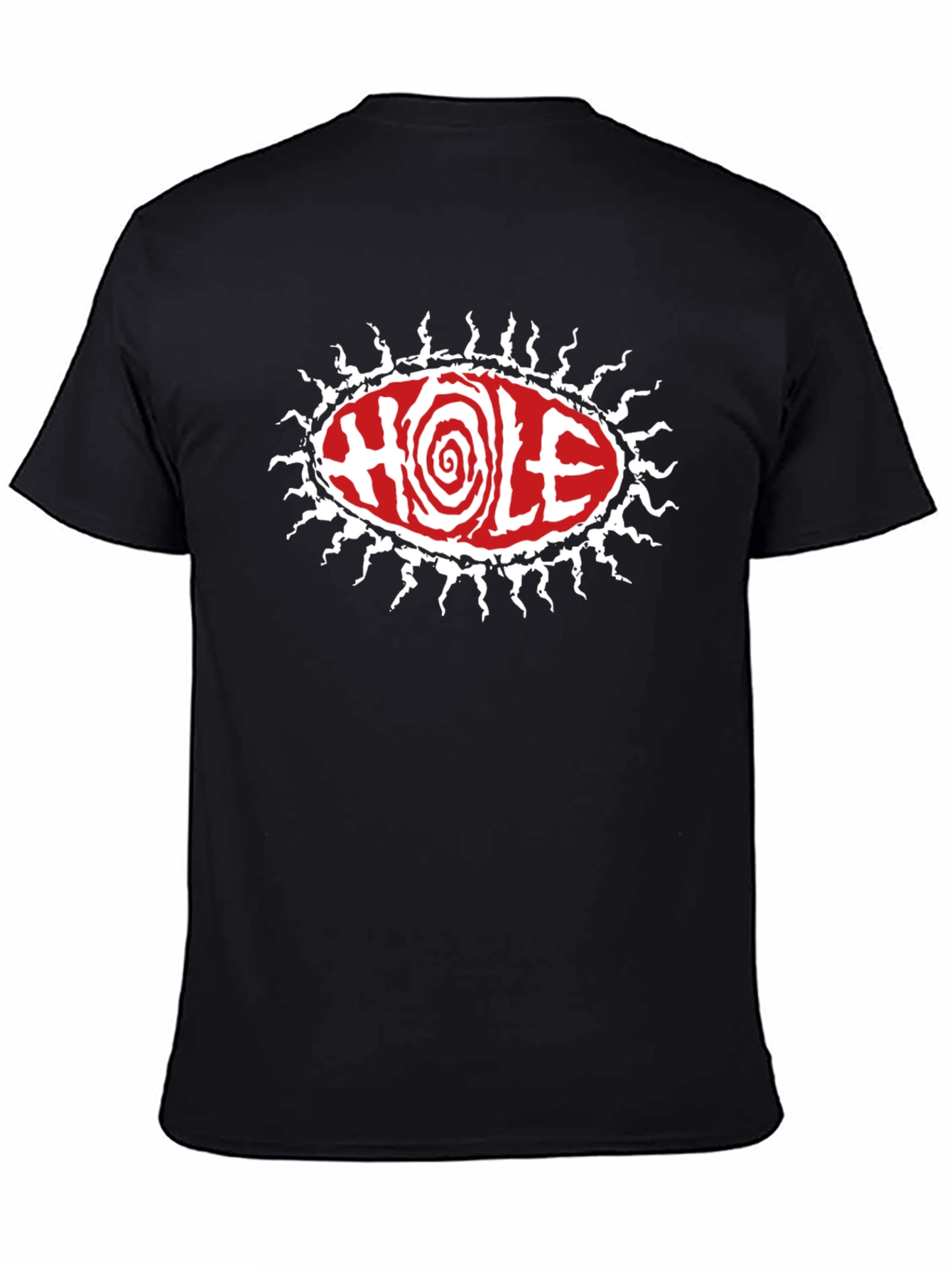 Hole Band T-Shirt - Black Graphic Tee