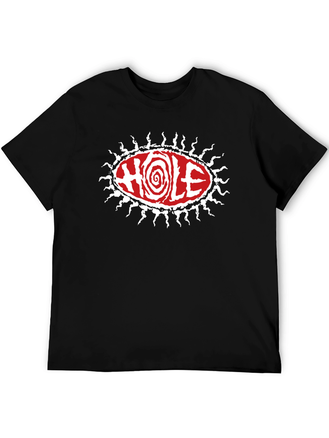 Hole Band T-Shirt - Black Graphic Tee